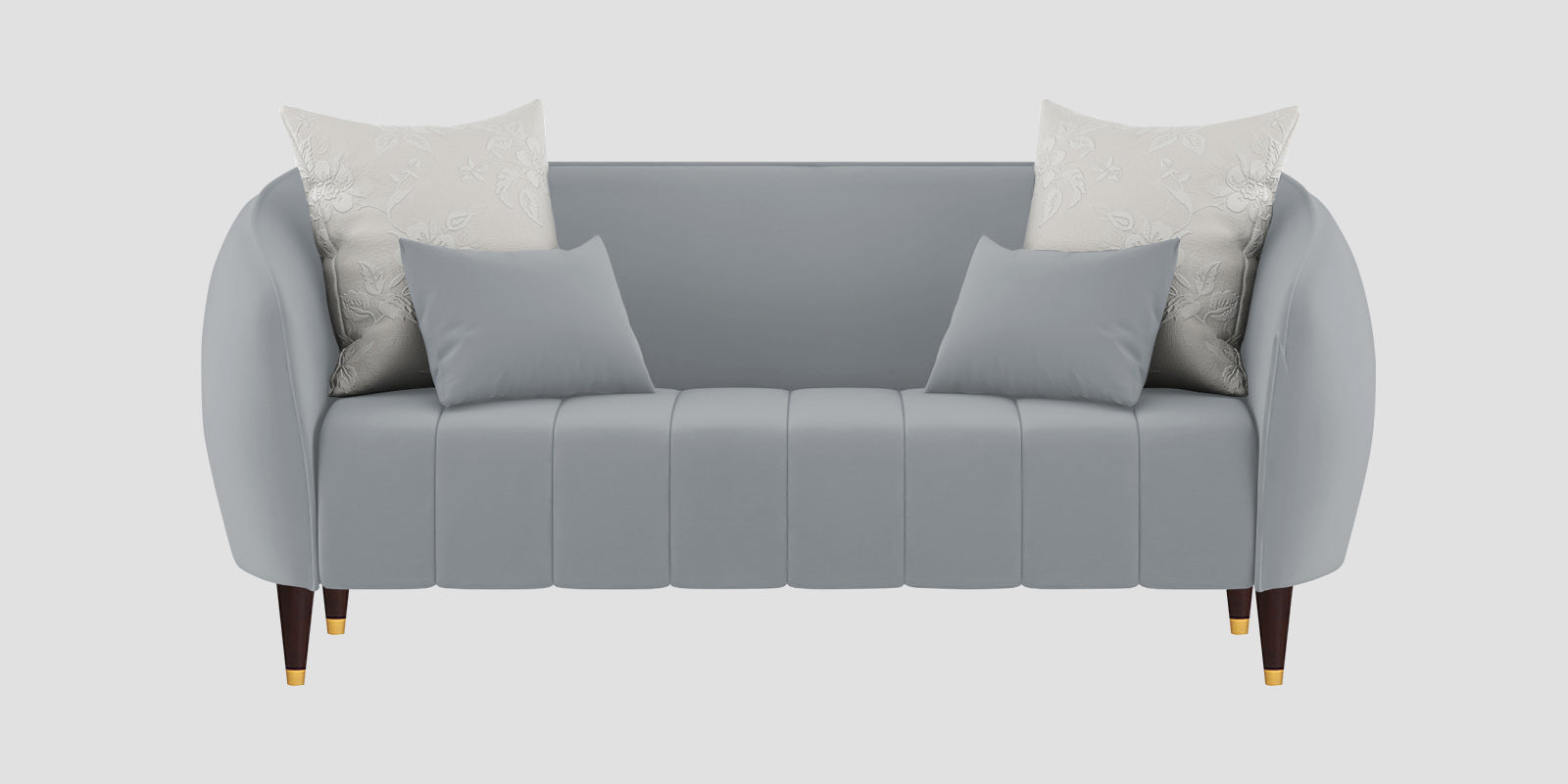 Hairo Velvet 2 Seater Sofa In Concrete Grey Colour - Febonic Living