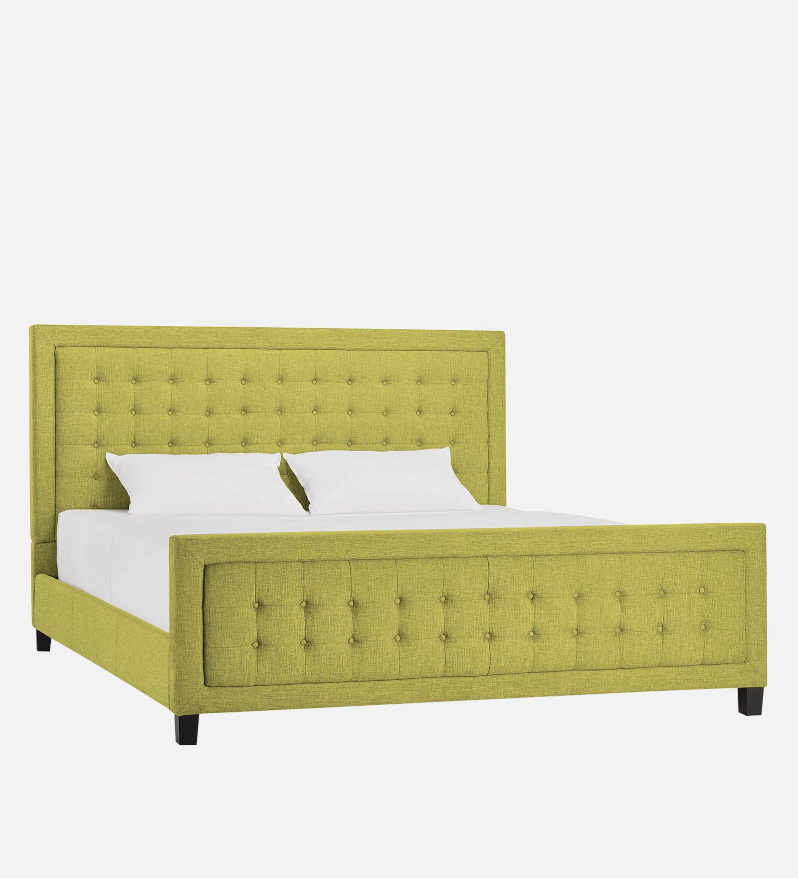 Kaster Fabric King Size Bed In Parrot Green Colour - Febonic Living