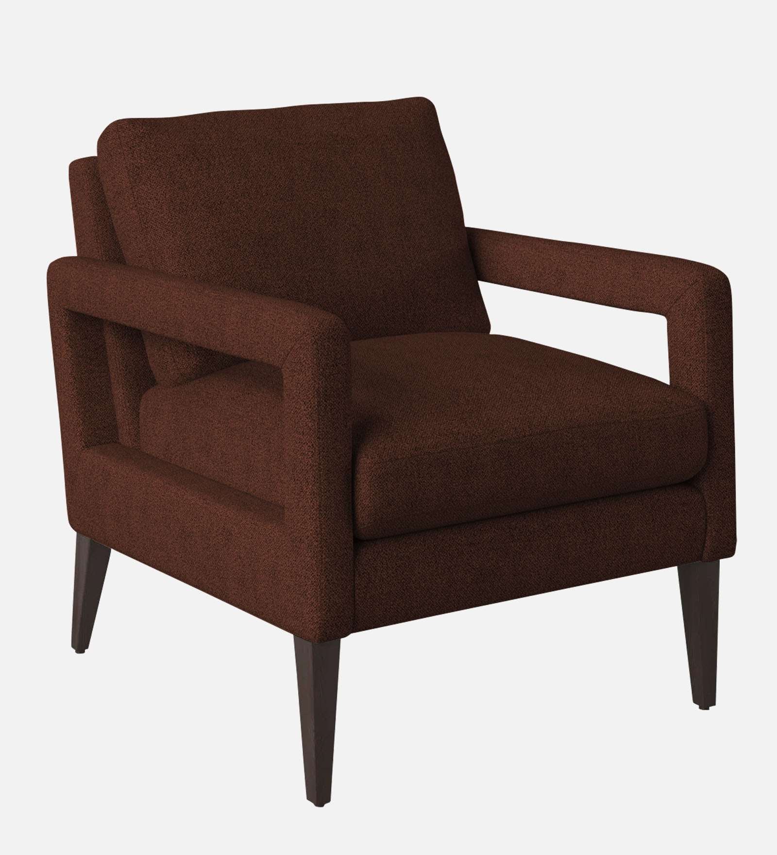Olsen Fabric Arm Chair In Coffee Brown Colour - Febonic Living