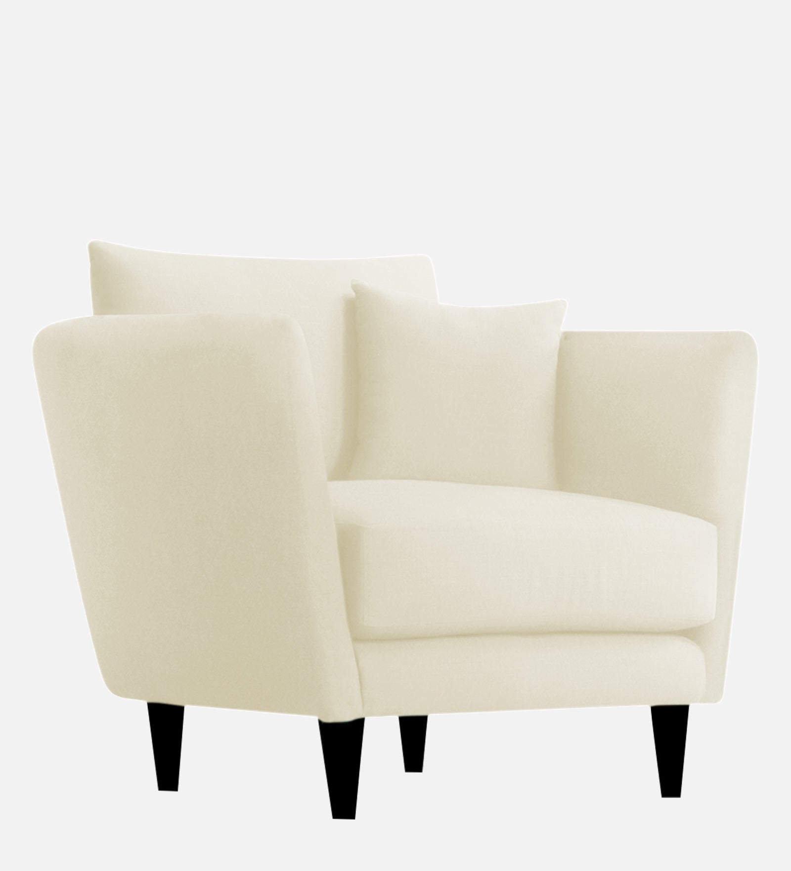 Norway Velvet 1 Seater Sofa In Warm White Colour - Febonic Living