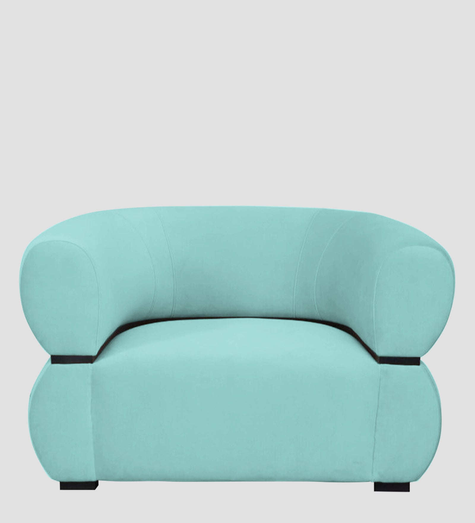 Kula Velvet 1 Seater Sofa In Barmunda Aqua Colour - Febonic Living