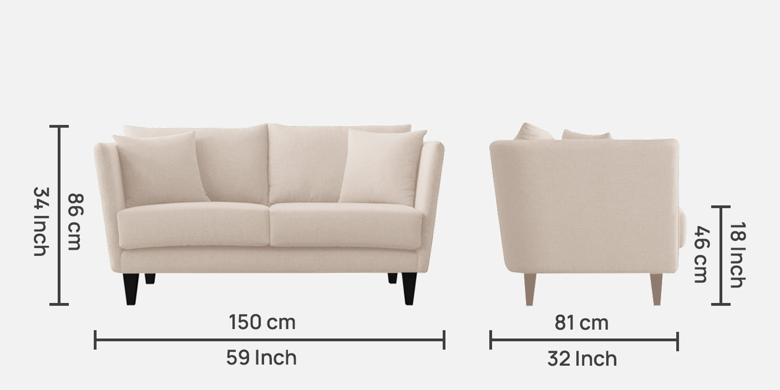 Norway Velvet 2 Seater Sofa In Camel Beige Colour - Febonic Living