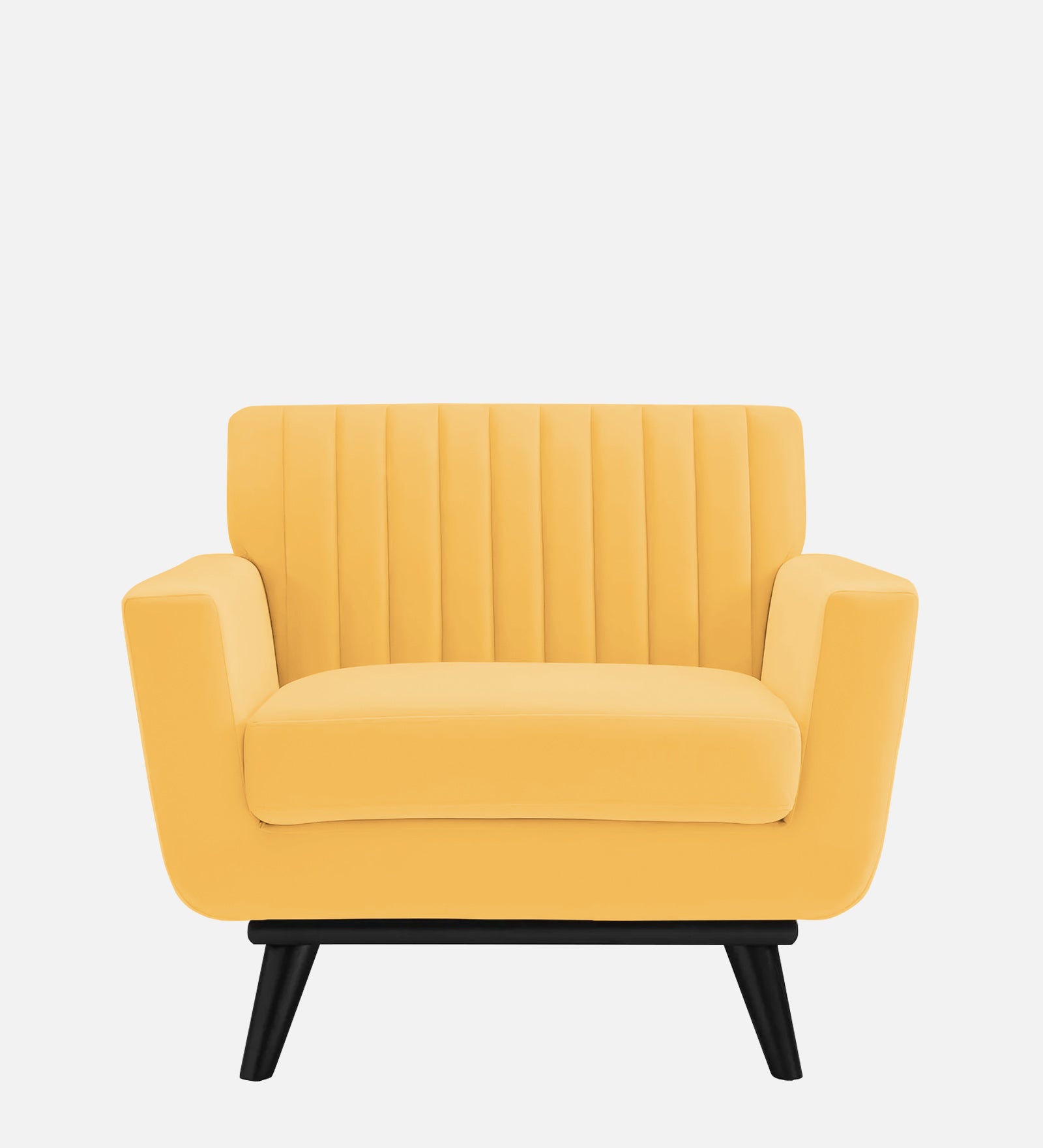 Tucker Velvet 1 Seater Sofa In Turmeric Yellow Colour - Febonic Living