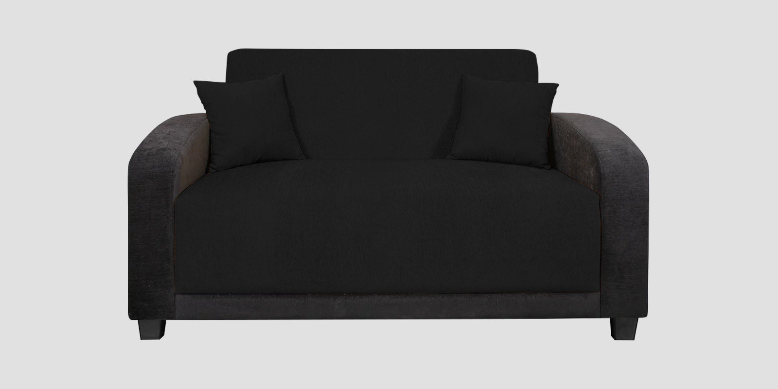 Alex Fabric 2 Seater Sofa In Zed Black Colour - Febonic Living