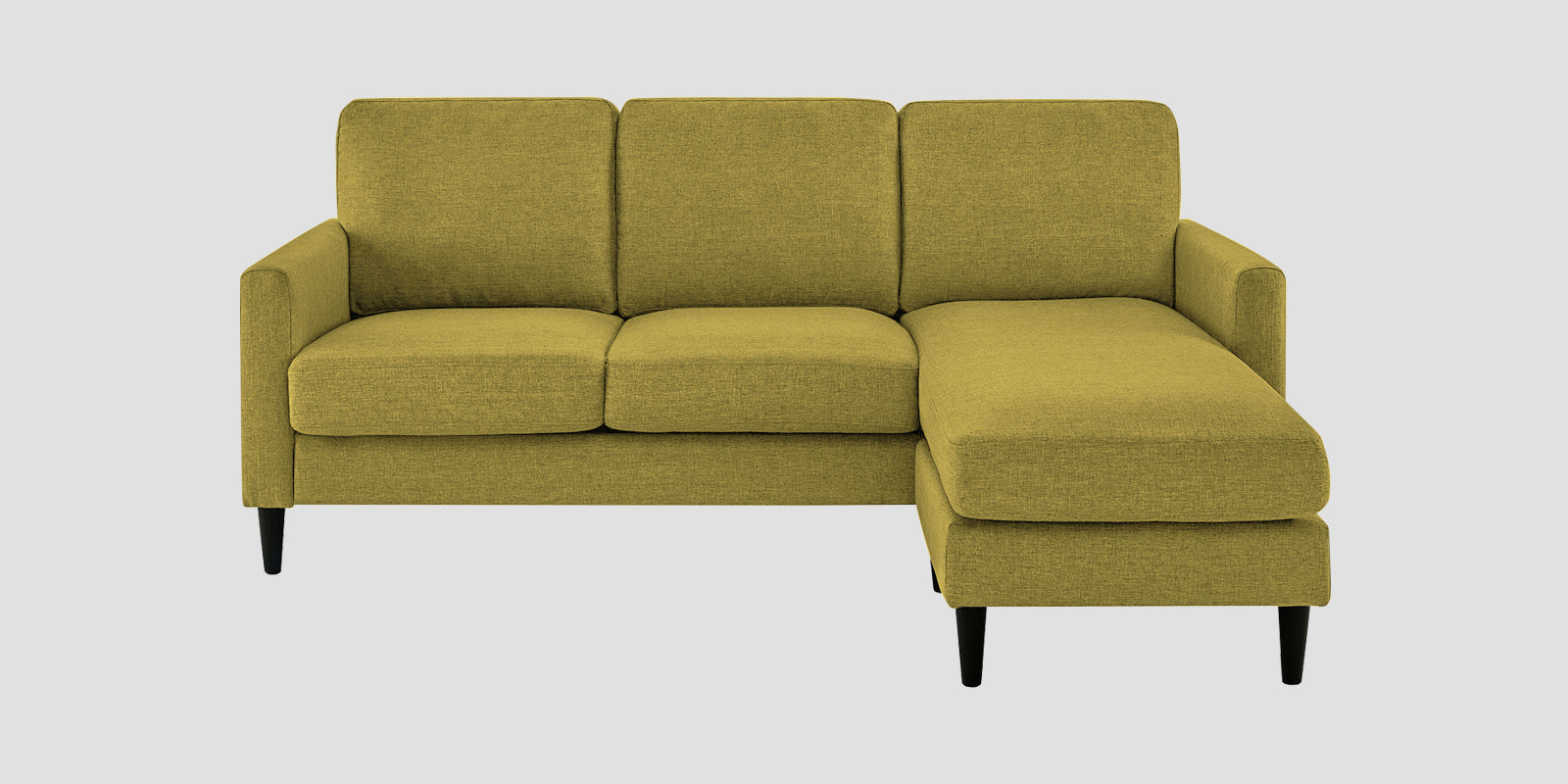 Romie Fabric LHS Sectional Sofa (2+Lounger) In Parrot Green Colour - Febonic Living