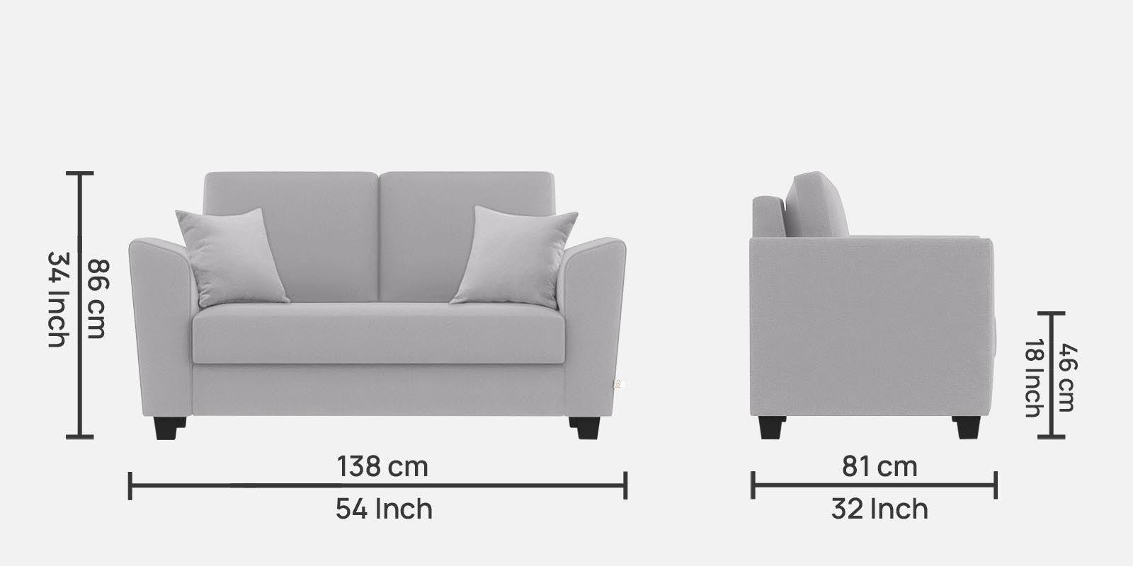 Daku Fabric 2 Seater Sofa In Lit Grey Colour - Febonic Living