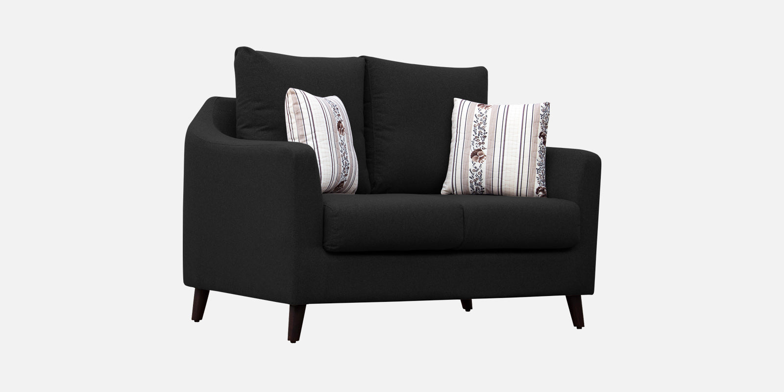 Kevin Fabric 2 Seater Sofa In Zed Black Colour - Febonic Living