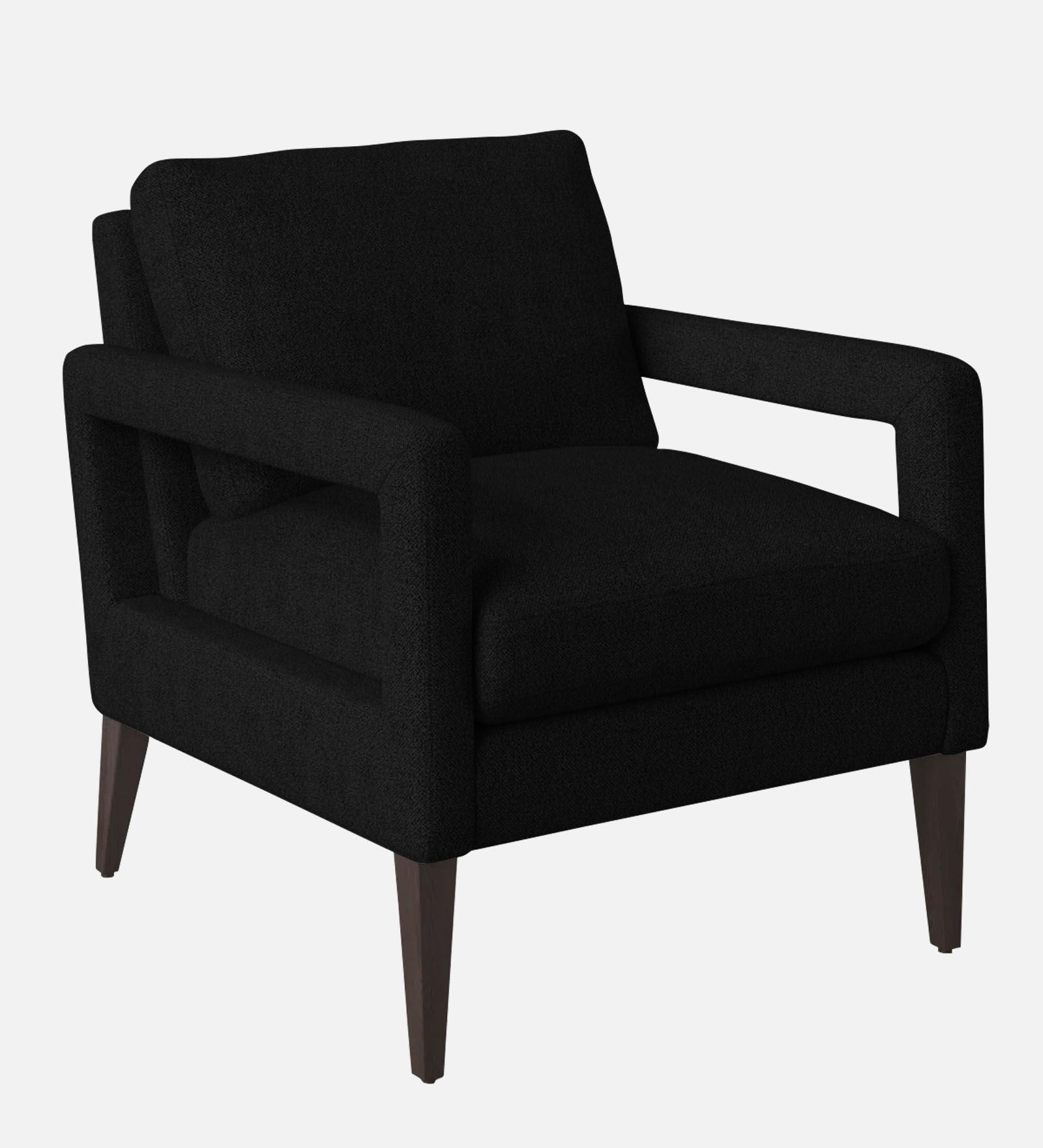 Olsen Fabric Arm Chair In Zed Black Colour - Febonic Living