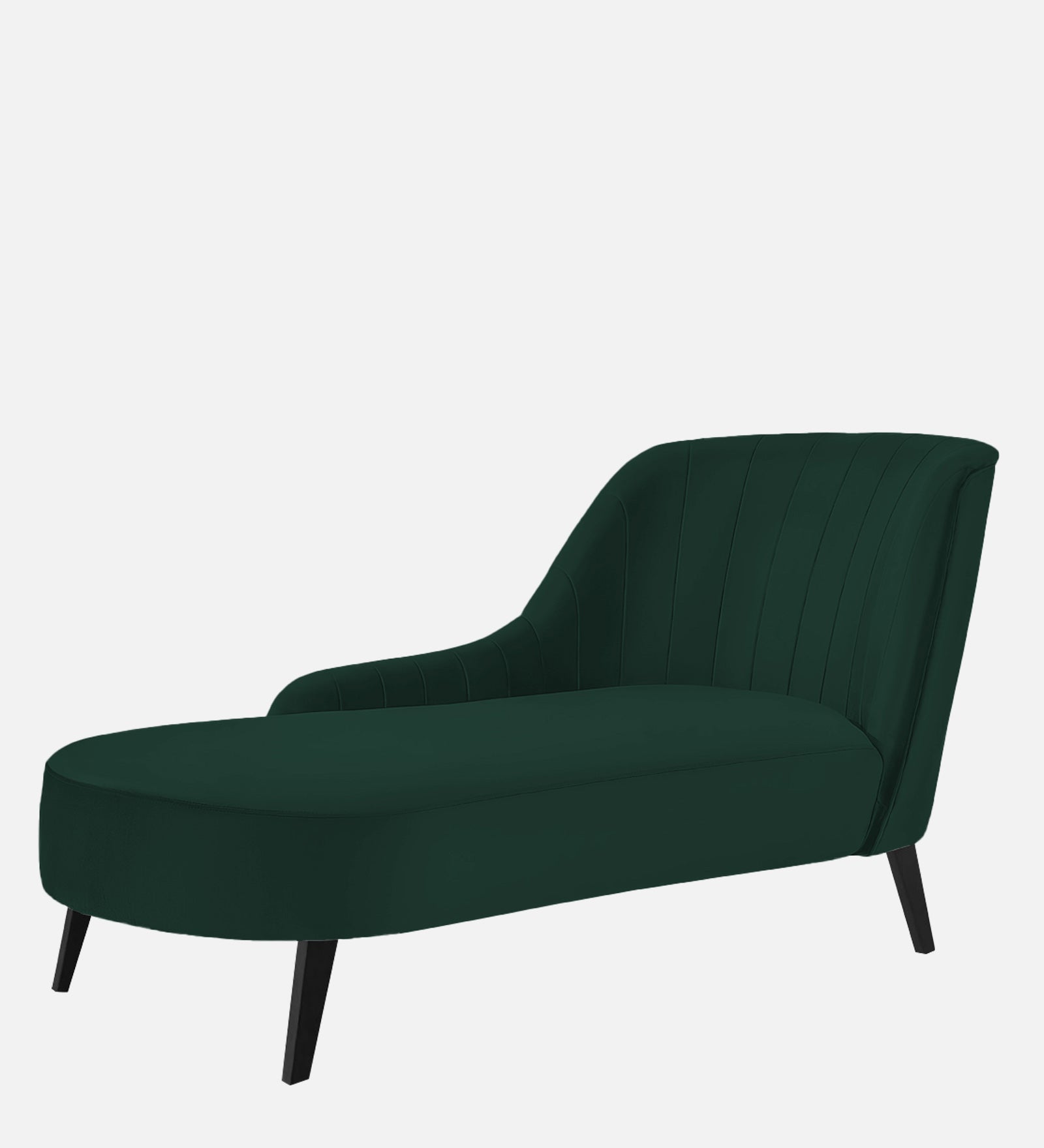 Flora Velvet LHS Chaise Lounger In Forest Green Colour - Febonic Living