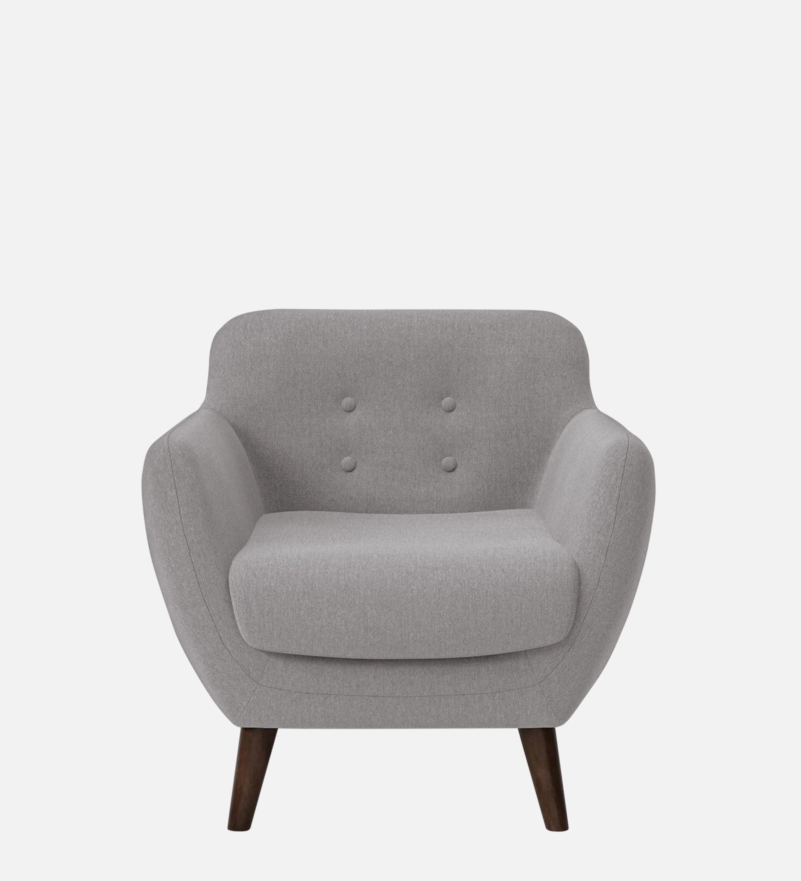 Goofy Fabric 1 Seater Sofa In Silver Grey Colour - Febonic Living