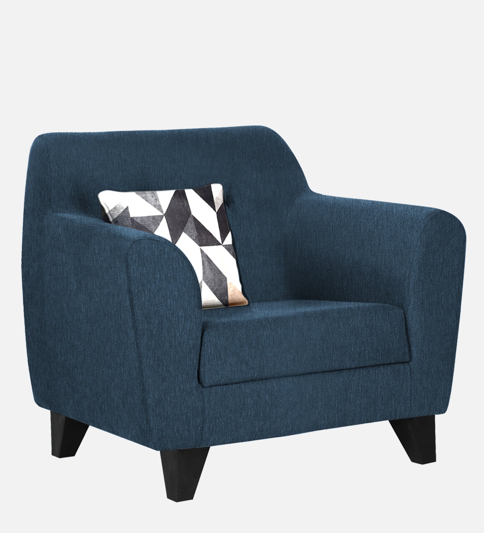 Melaan Fabric 1 Seater Sofa In Light Blue Colour