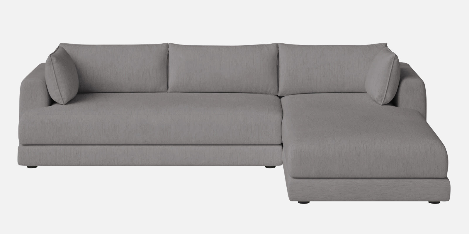 Ziggy Fabric LHS Sectional Sofa (3+Lounger) In Silver Grey Colour - Febonic Living