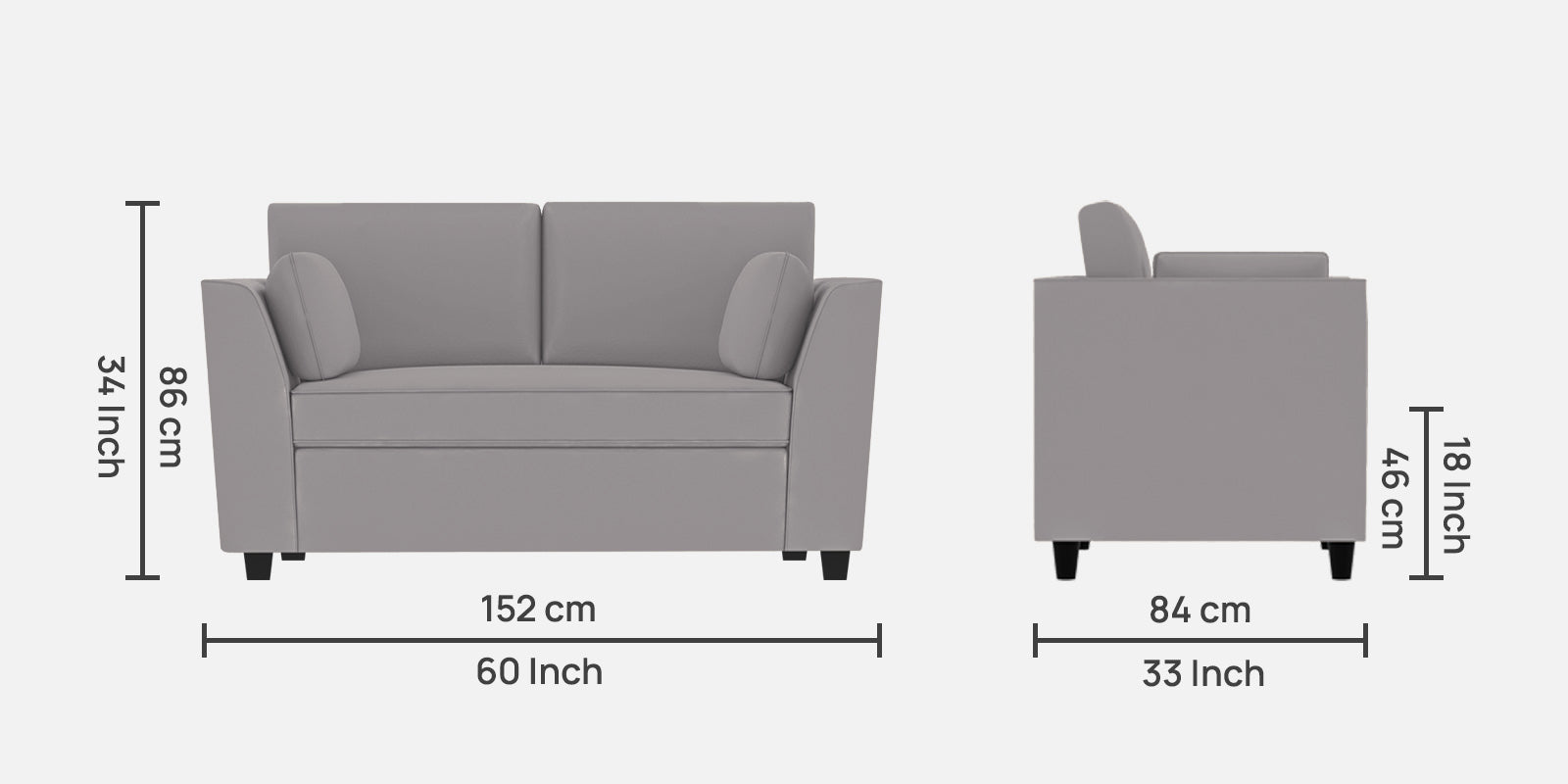 Bristo Velvet 2 Seater Sofa In Concrete Grey Colour - Febonic Living