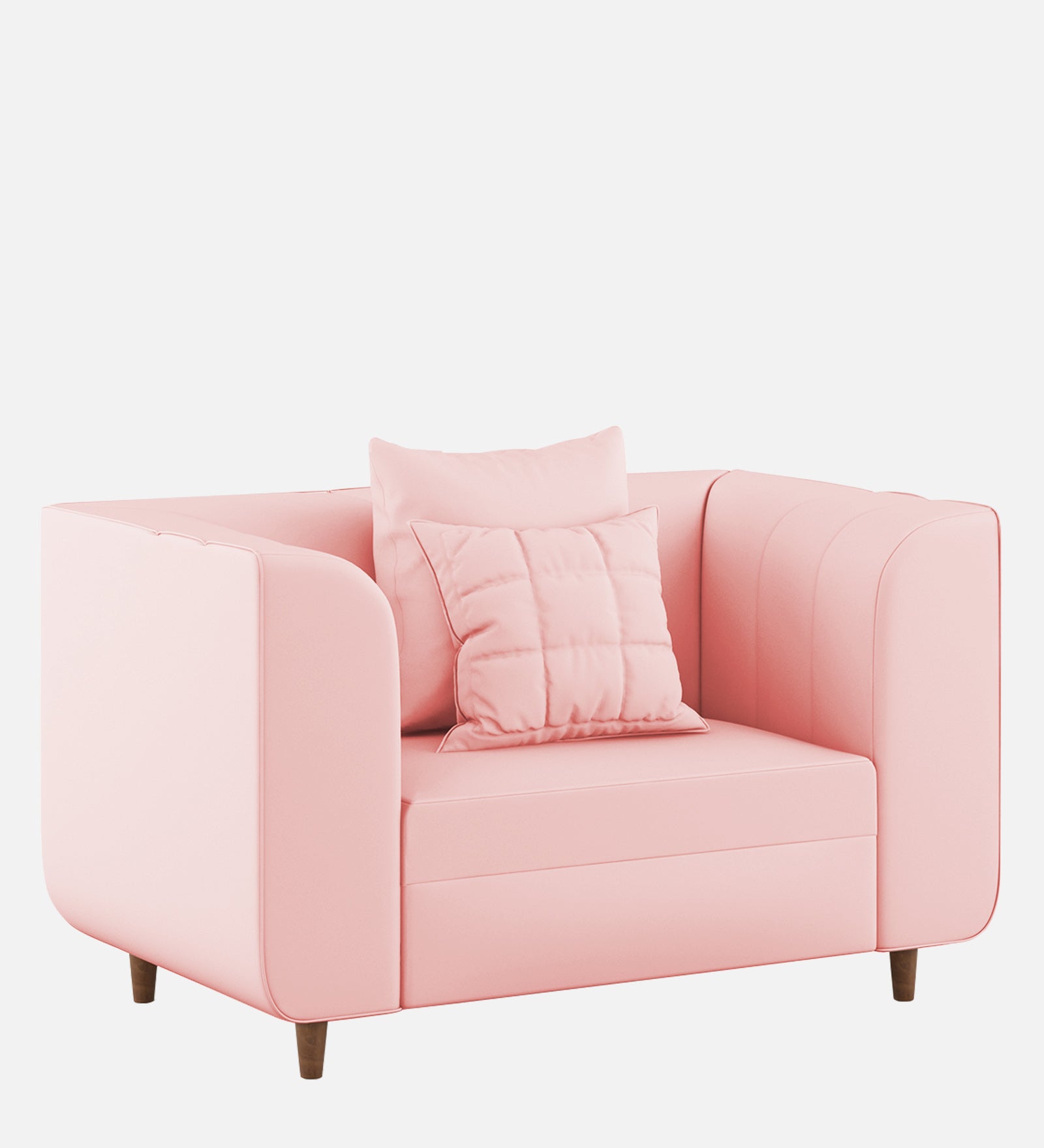 Sumo Velvet 1 Seater Sofa In Millennial Pink Colour - Febonic Living
