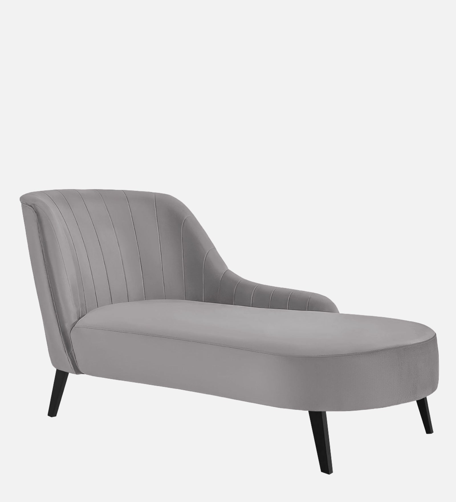 Flora Velvet RHS Chaise Lounger In Concrete Grey Colour - Febonic Living