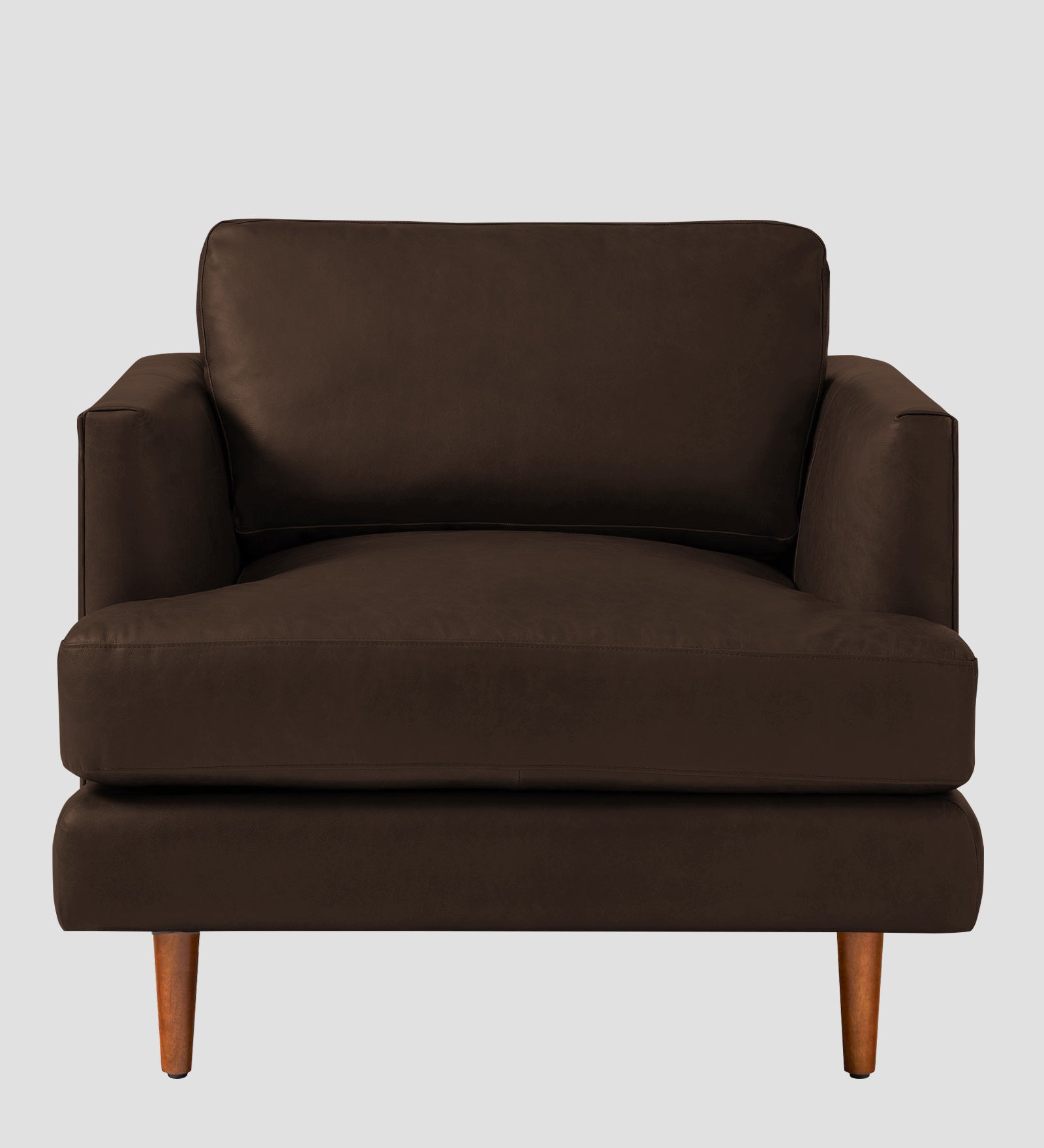 Sterio Leatherette 1 Seater Sofa In Carob Brown Colour - Febonic Living