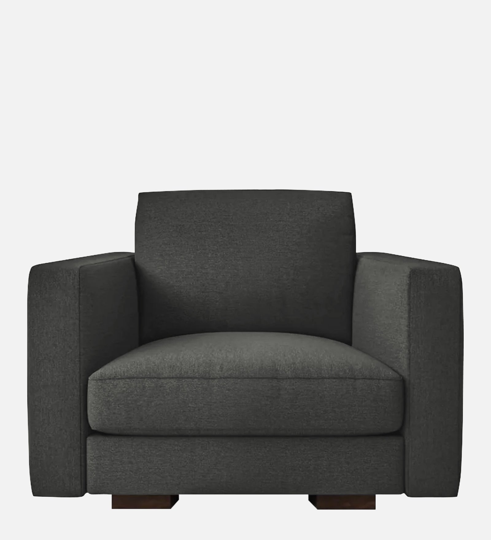 Messy Fabric 1 Seater Sofa In Charcoal Grey Colour - Febonic Living