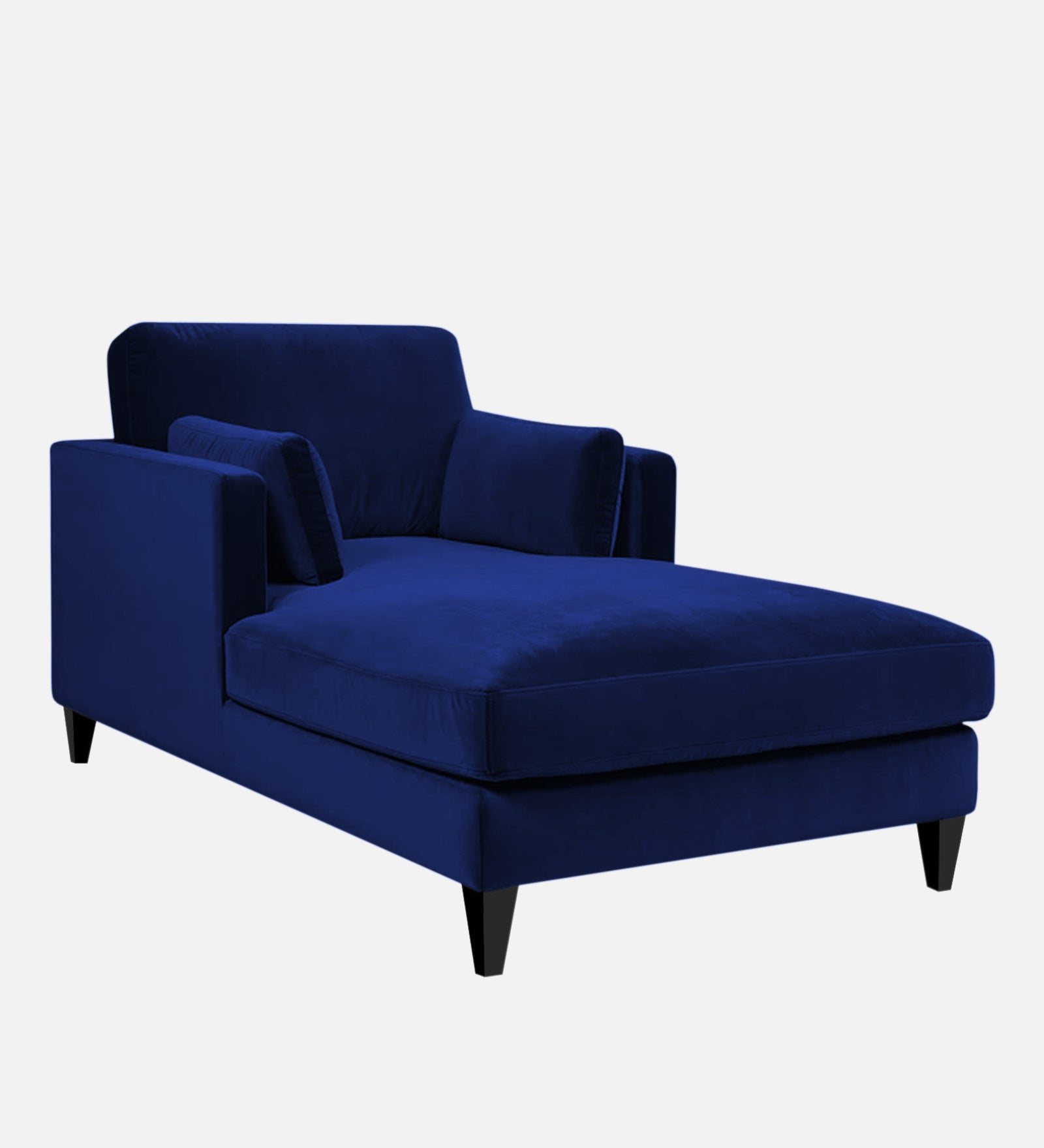 Makou Velvet Chaise Lounger In Imperial Blue Colour - Febonic Living