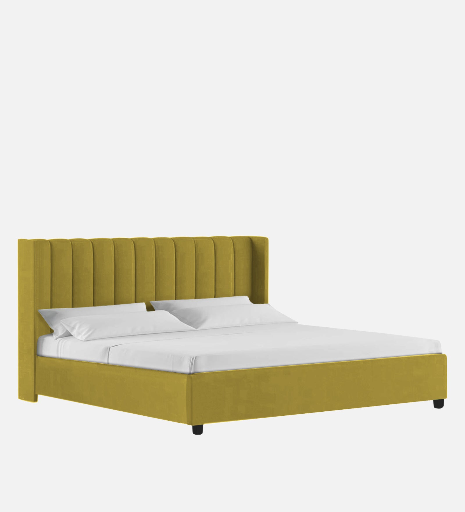 Colina Fabric Queen Size Bed In Parrot Green Colour With Box Storage - Febonic Living