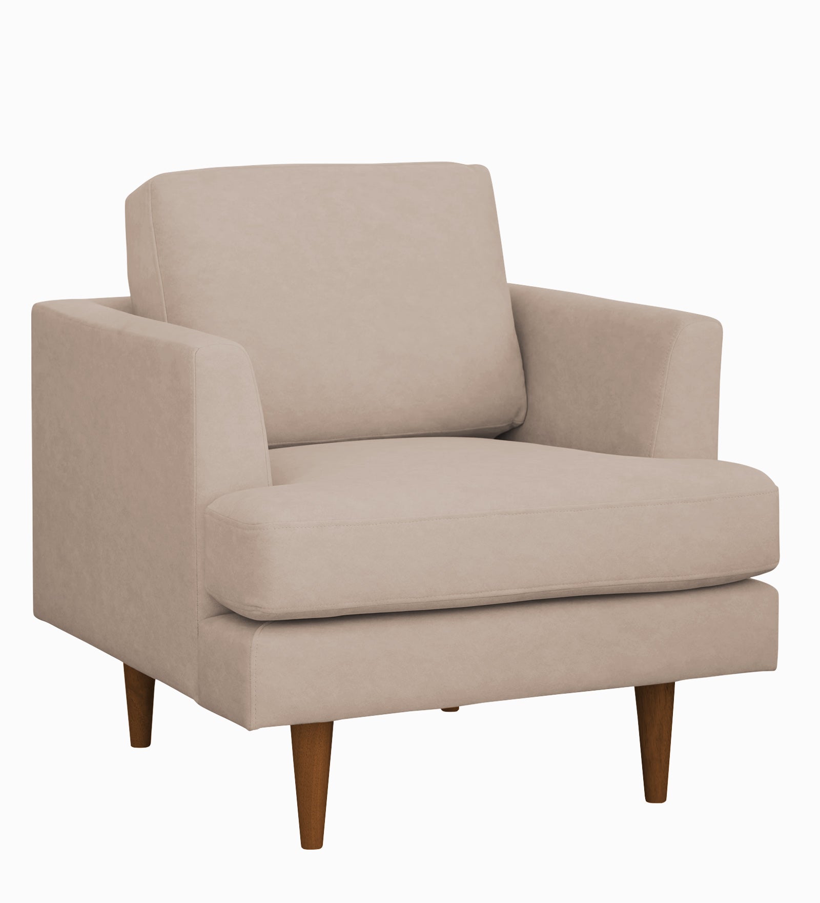 Motra Velvet 1 Seater Sofa In Camel Beige Colour - Febonic Living