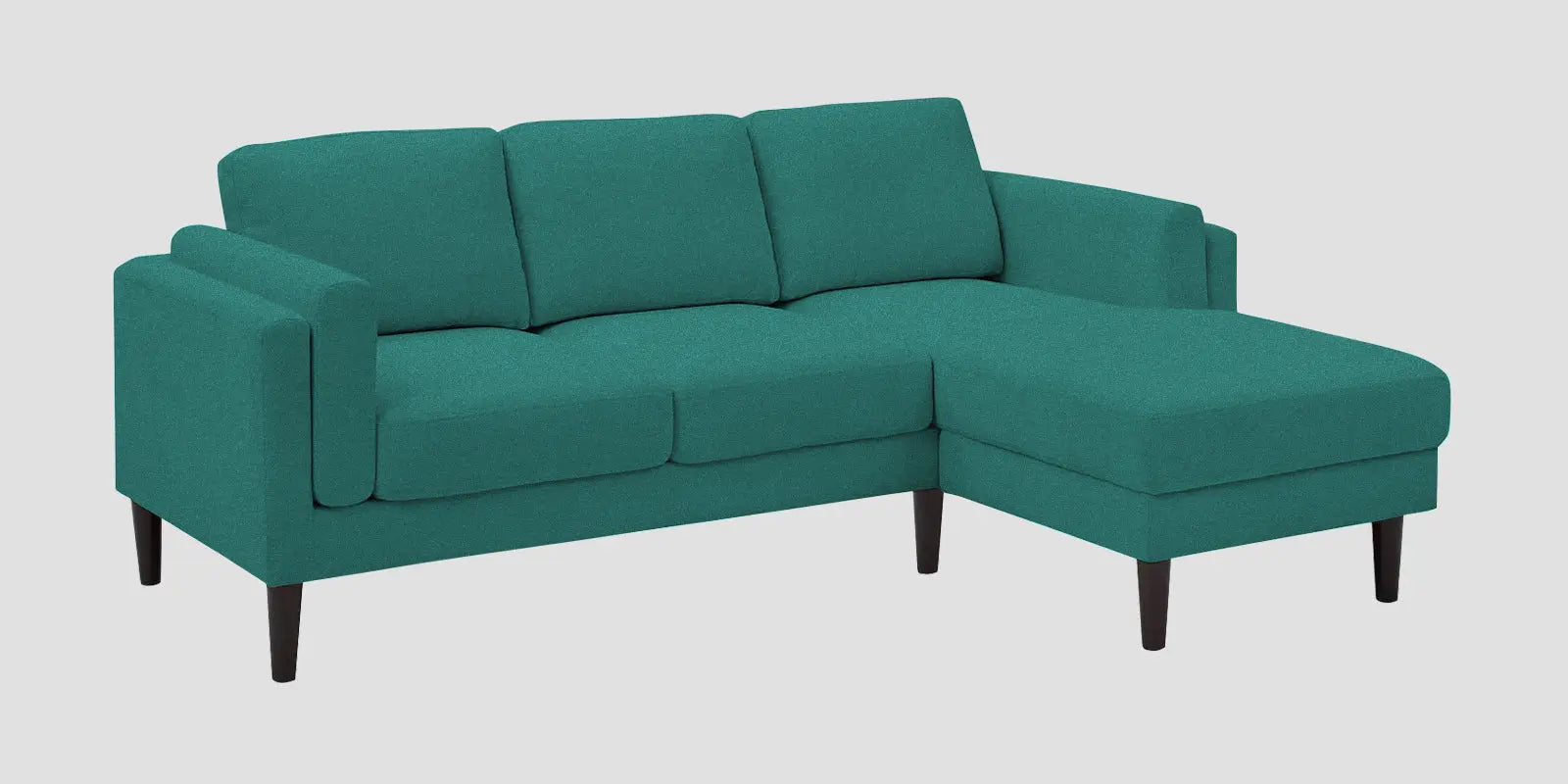 Creata Fabric LHS Sectional Sofa (2+Lounger) In Sea Green Colour Febonic Living