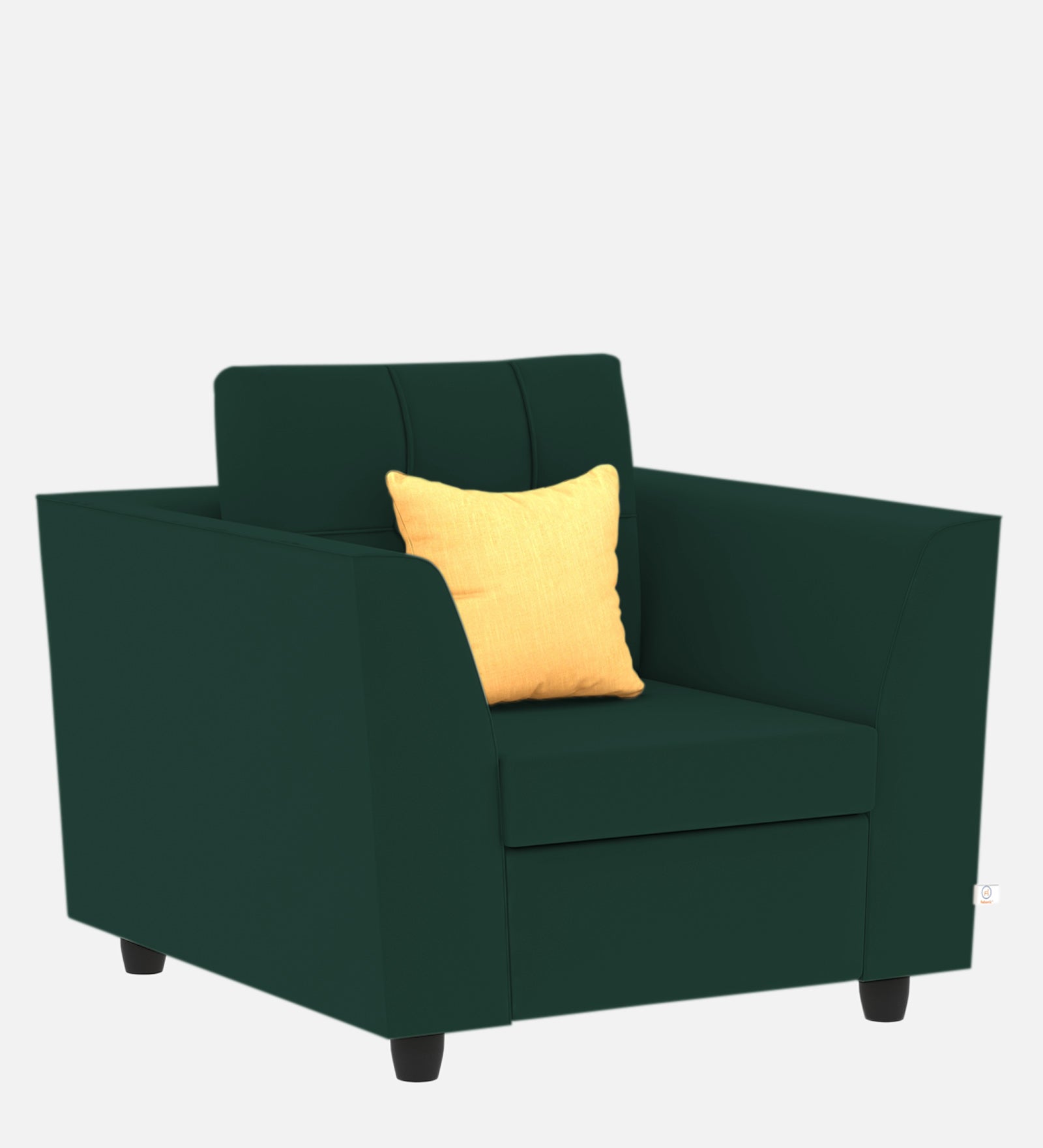 Nestin Velvet 1 Seater Sofa In Forest Green Colour