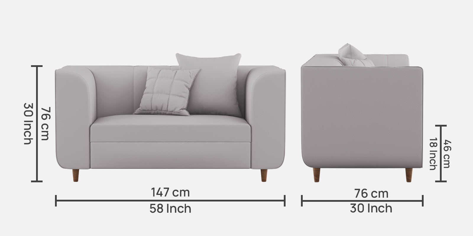 Sumo Velvet 2 Seater Sofa In Concrete grey Colour - Febonic Living