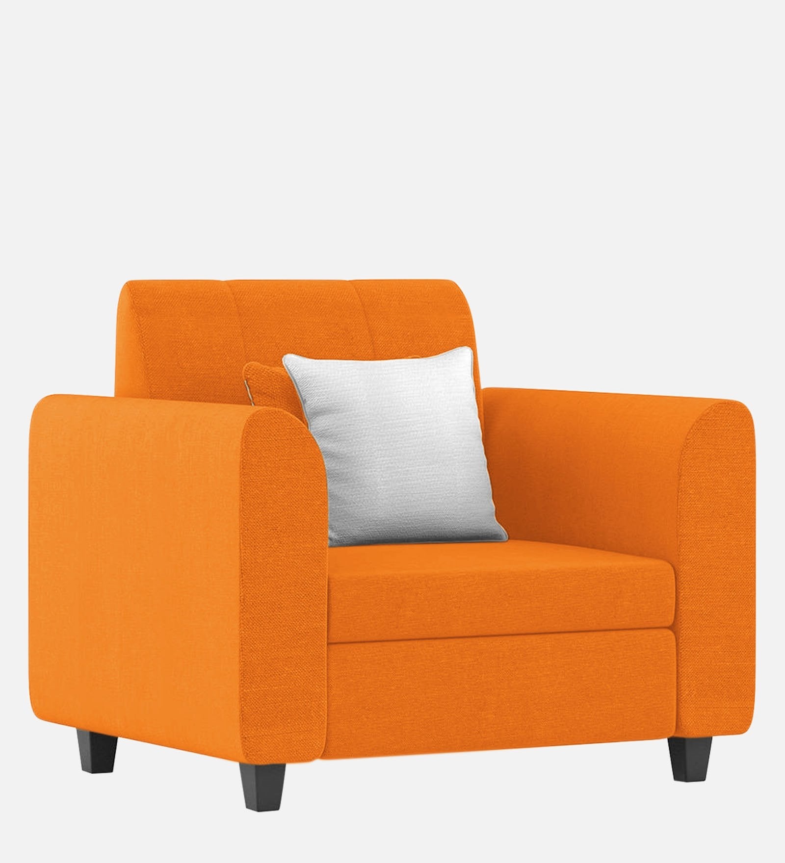 Denmark Fabric 1 Seater Sofa In Vivid Orange Colour - Febonic Living