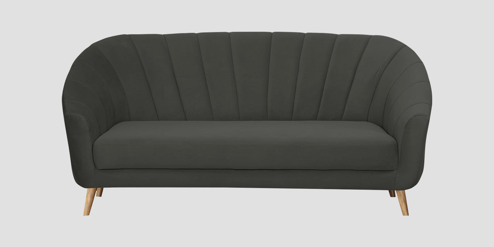 Kaylee Velvet 3 Seater Sofa In Hory Grey Colour - Febonic Living