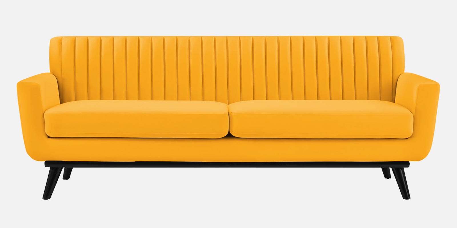 Tucker Velvet 3 Seater Sofa In Safforn Yellow Colour - Febonic Living