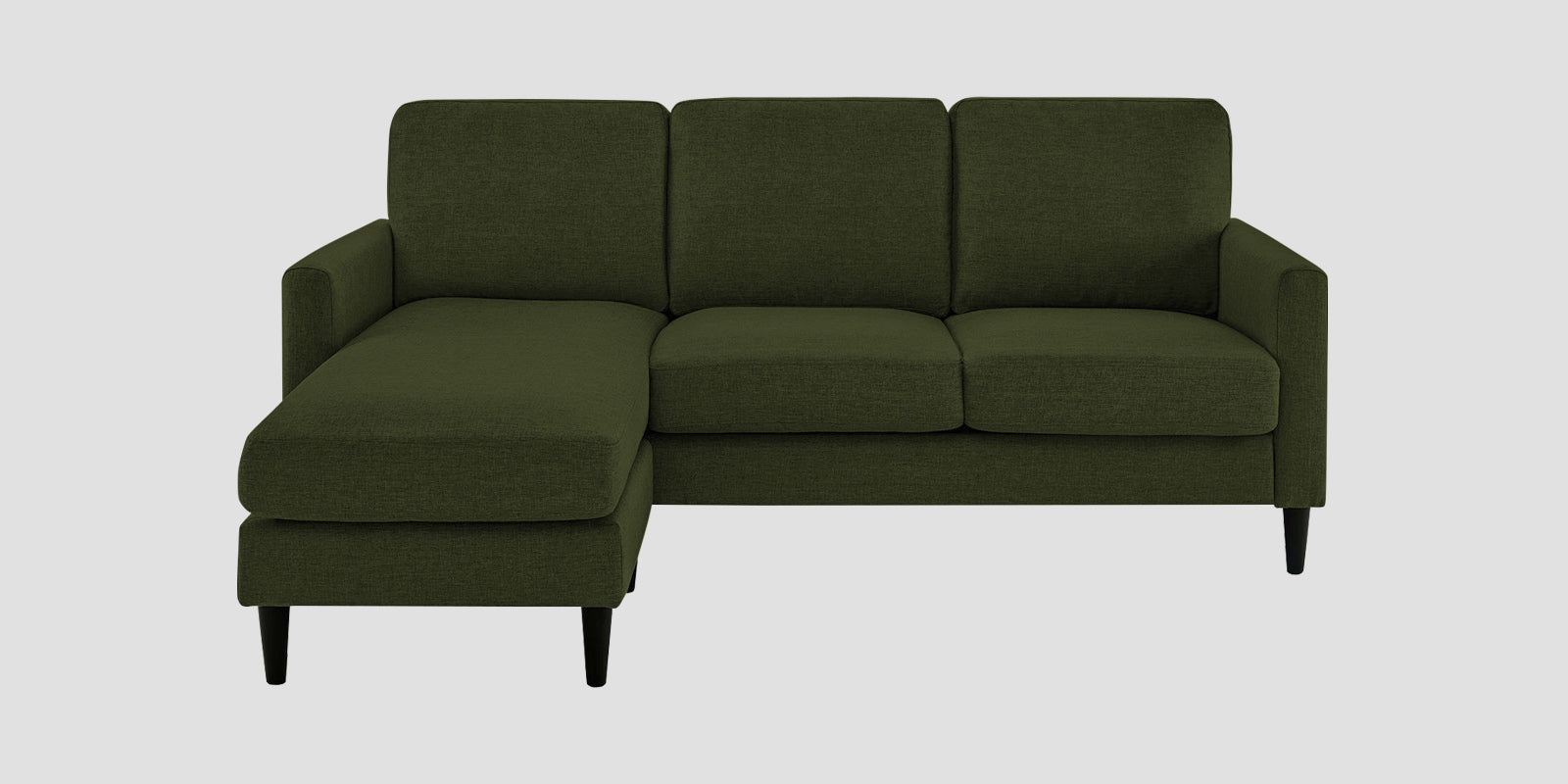 Romie Fabric RHS Sectional Sofa (2+Lounger) In Olive Green Colour - Febonic Living