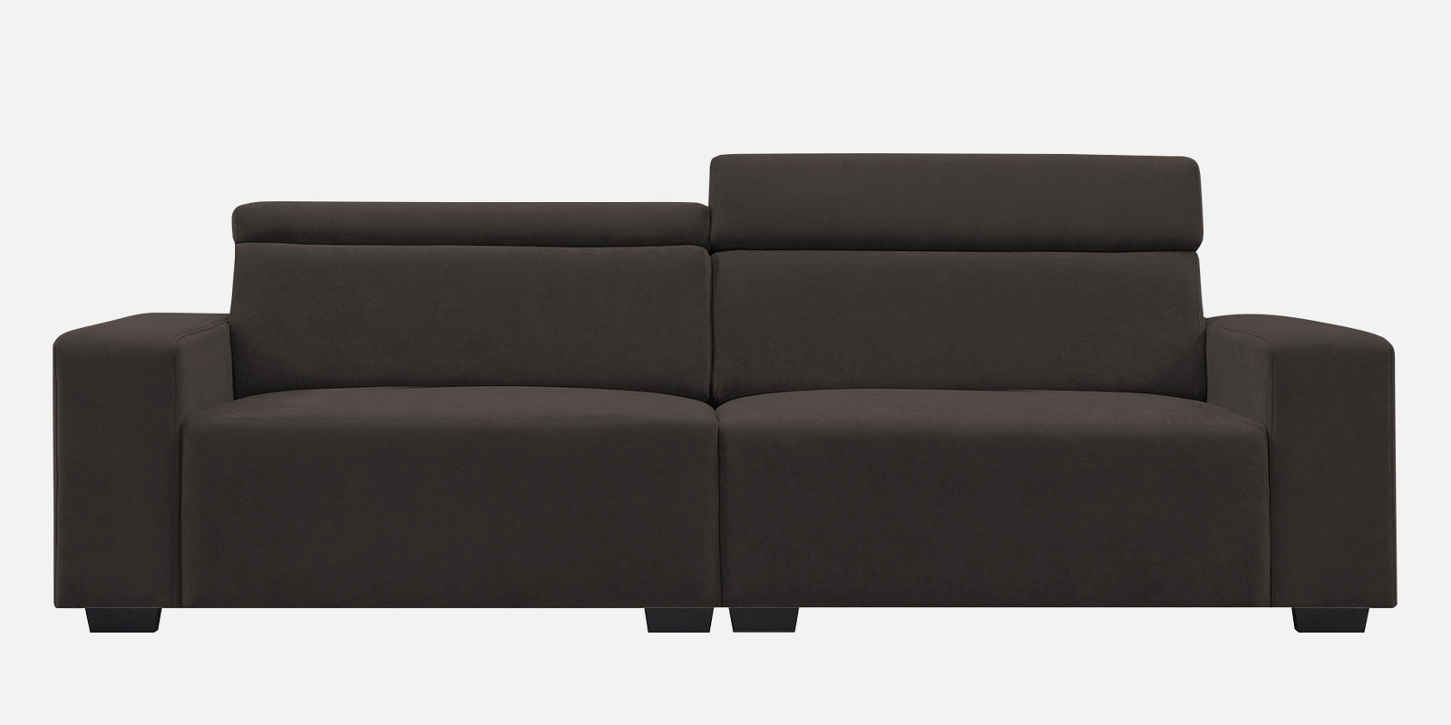 Hiro Fabric 3 Seater Sofa In Coal Brown Colour - Febonic Living