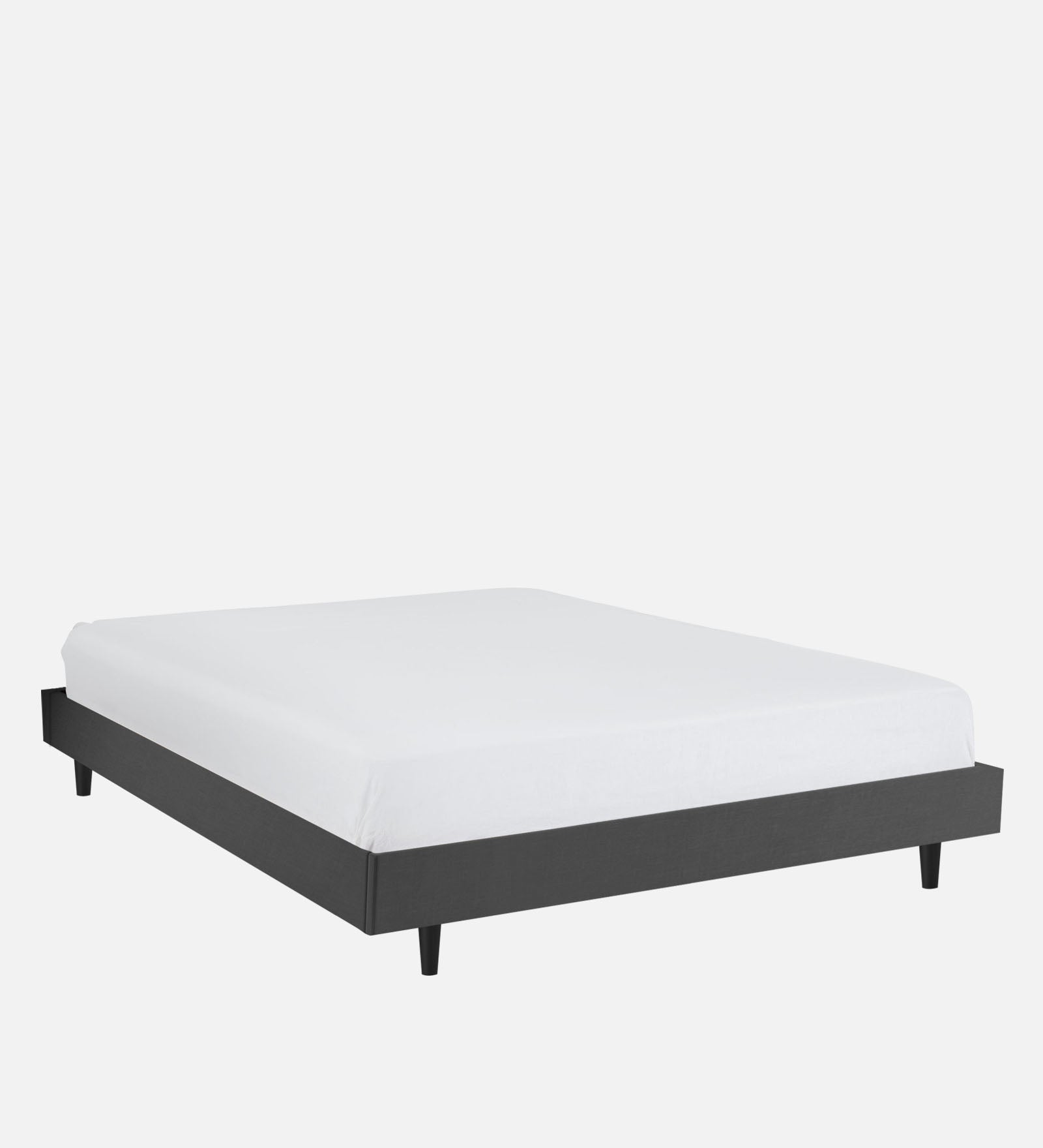 Basi Fabric King Size Bed In Charcoal Grey Colour - Febonic Living