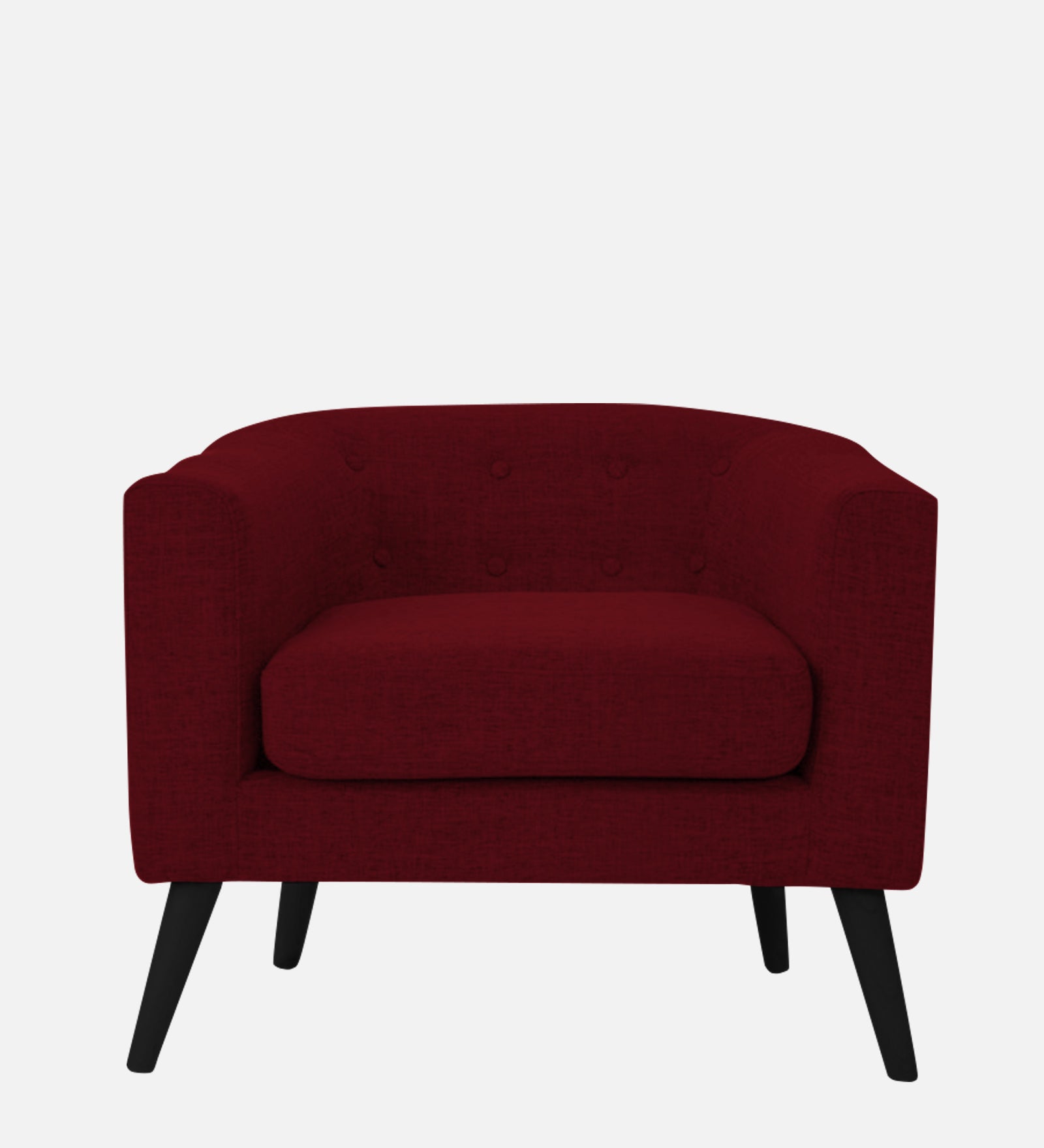 Casper Fabric 1 Seater Sofa In Ruby Red Colour - Febonic Living