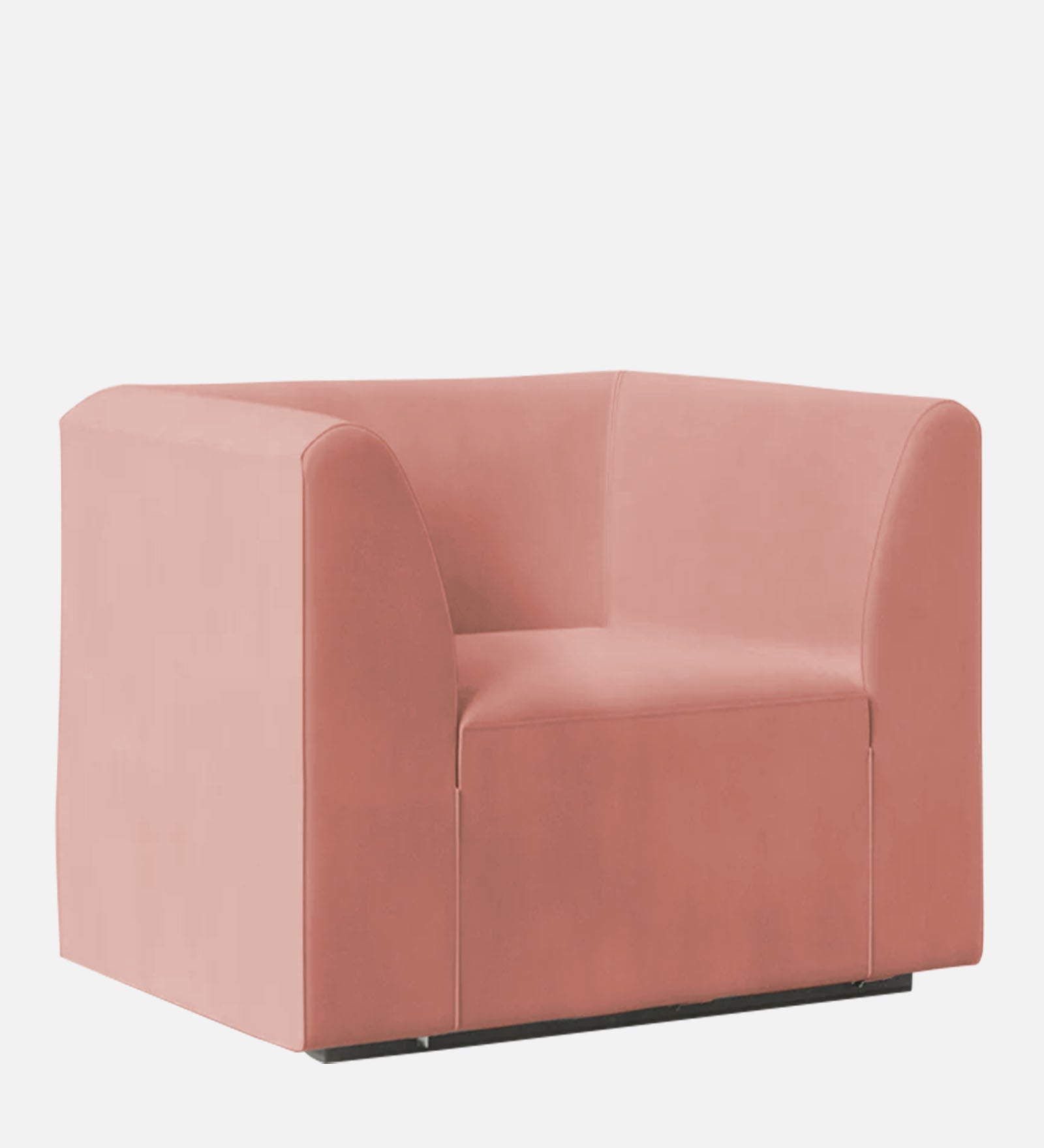 Bufa Velvet 1 Seater Sofa In Blush Pink Colour - Febonic Living