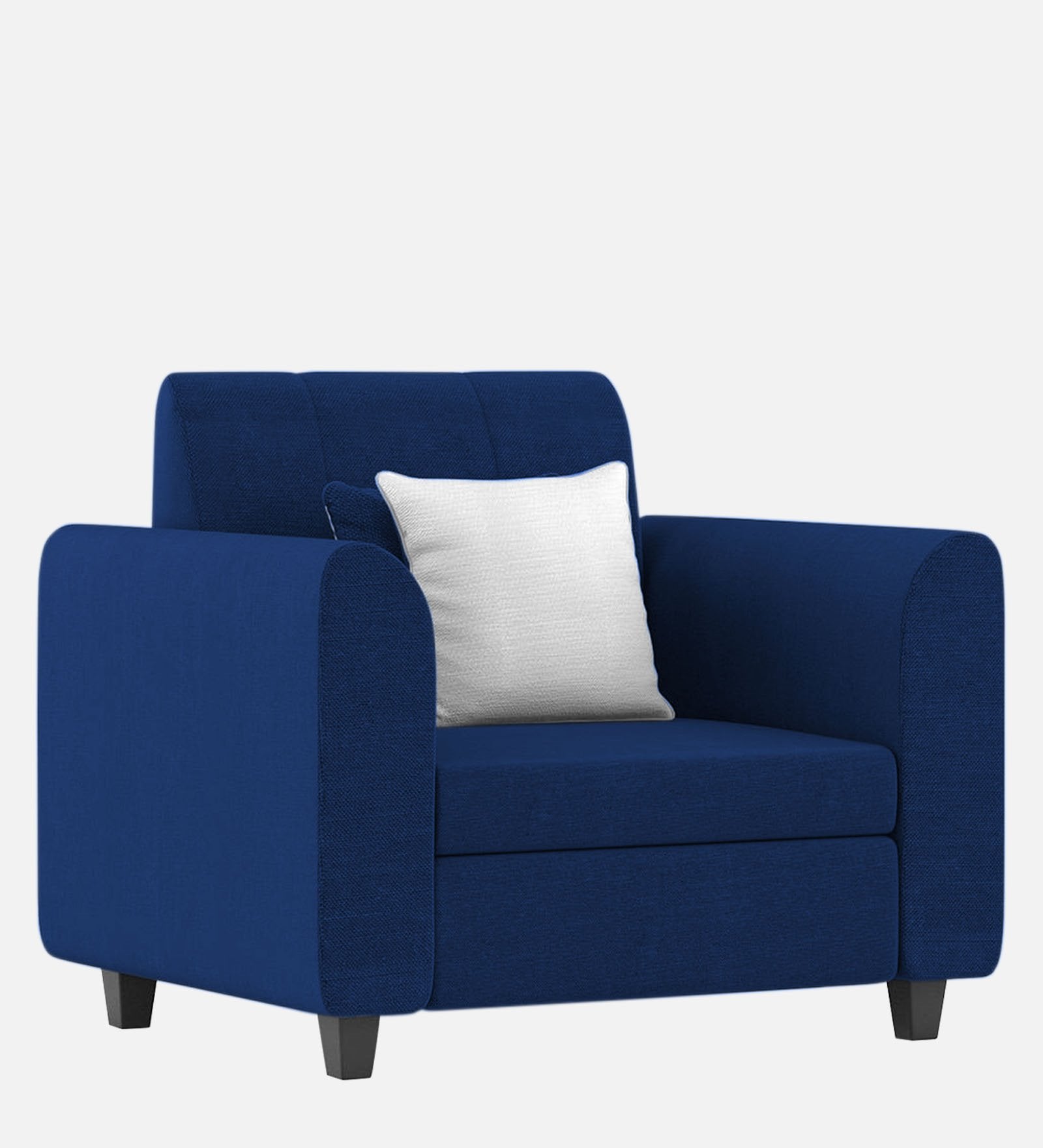 Denmark Fabric 1 Seater Sofa In Royal Blue Colour - Febonic Living