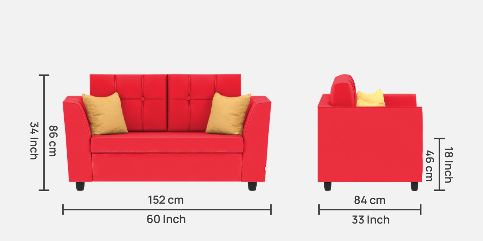 Nestin Velvet 2 Seater Sofa In Ox Blood Maroon Colour - Febonic Living