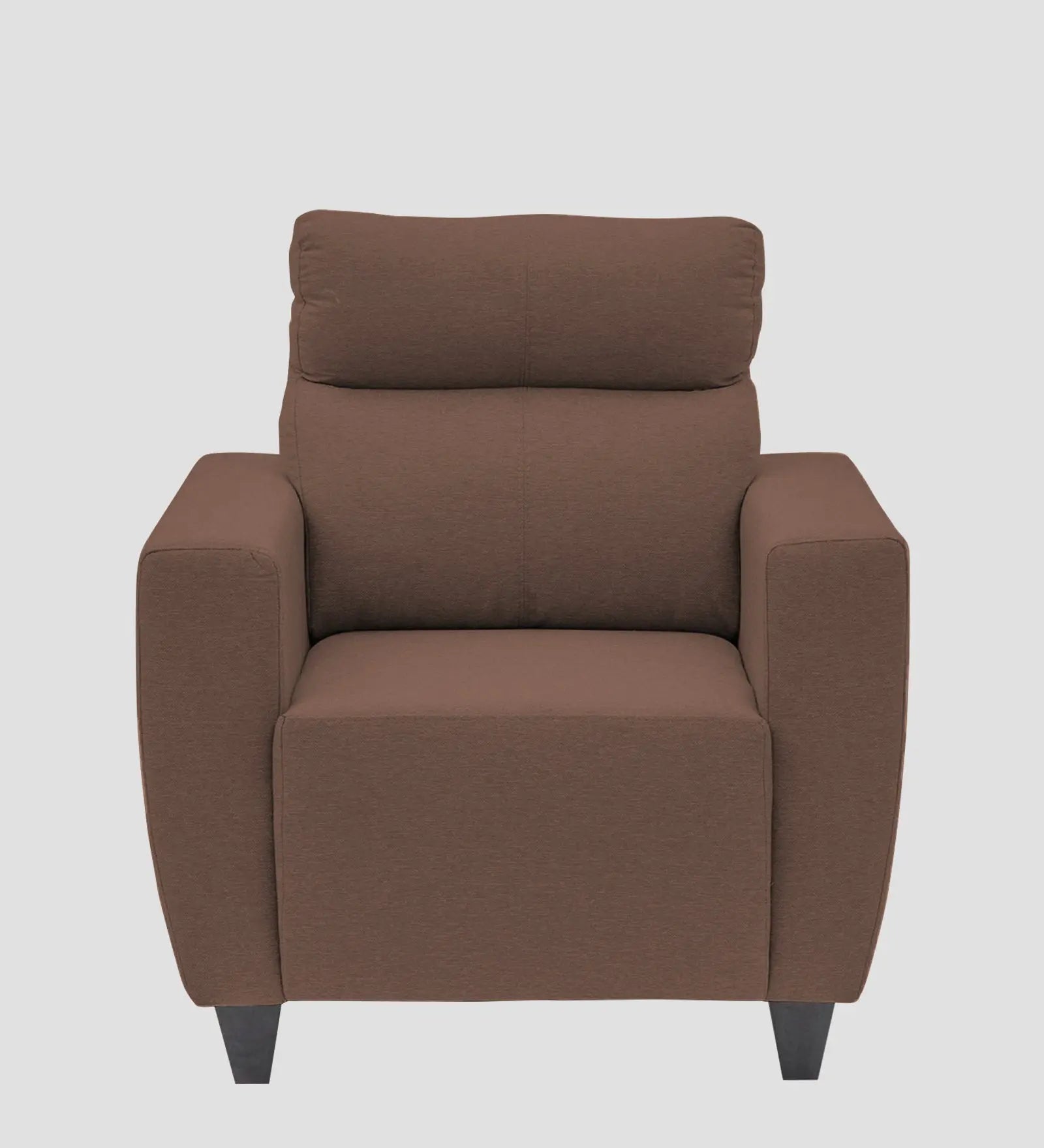 Burban Fabric 1 Seater Sofa In Latte Brown Colour Febonic Living