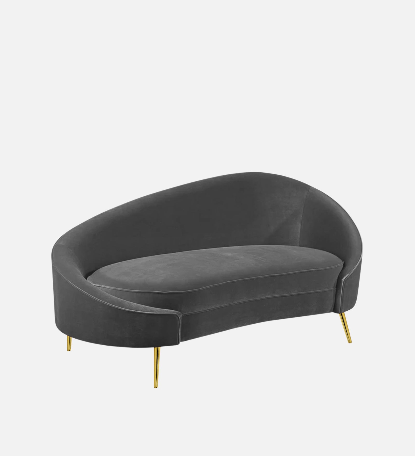 Cely Velvet LHS Chaise Lounger In Davy Grey Colour - Febonic Living