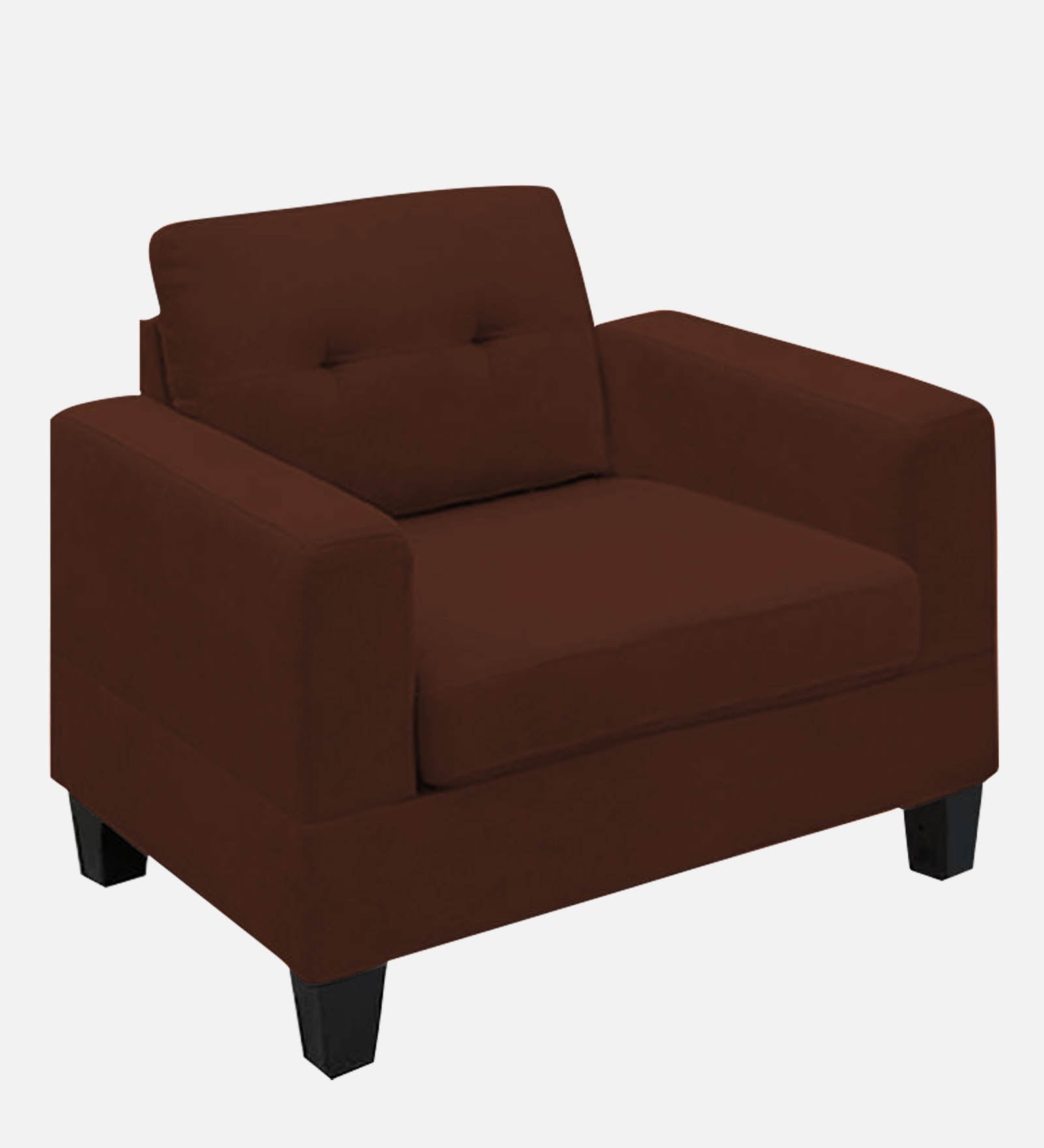 Thomas Fabric 1 Seater Sofa In Coffee Brown Colour - Febonic Living