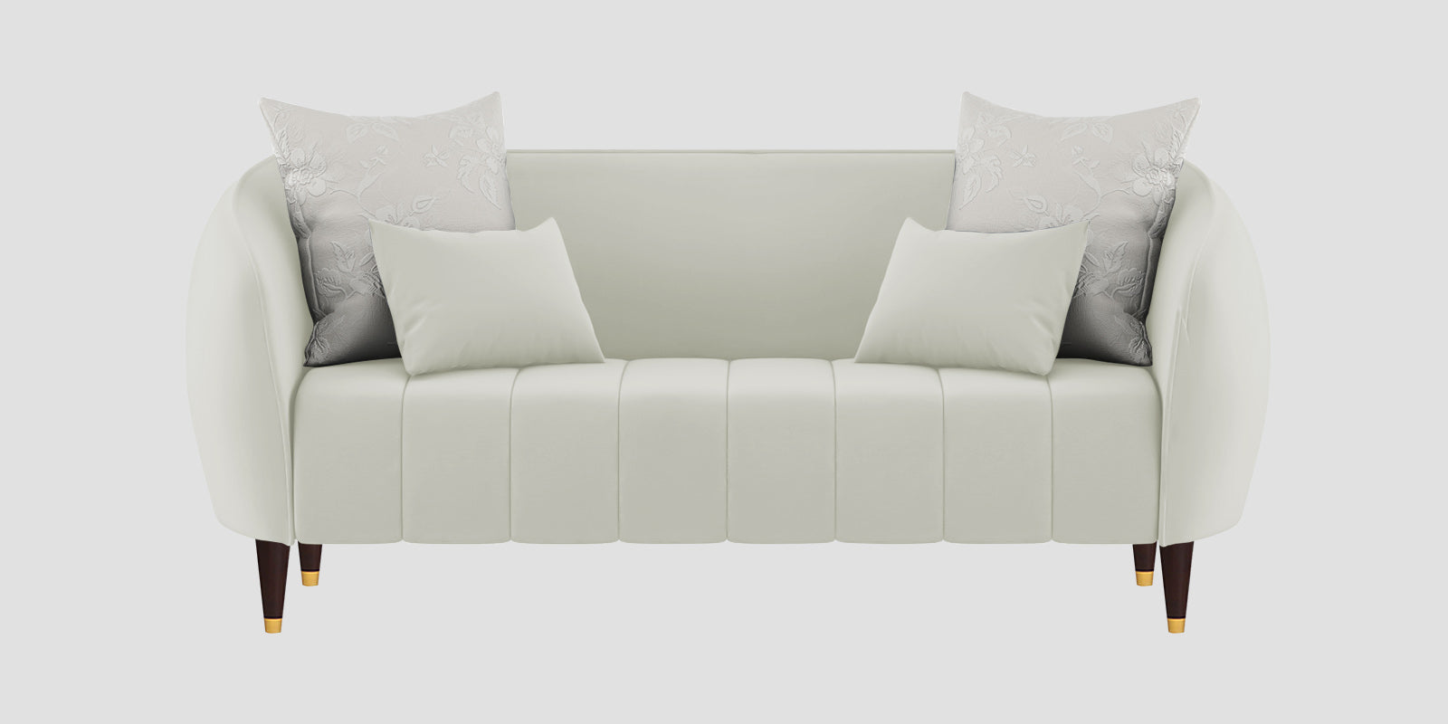 Hairo Velvet 2 Seater Sofa In Bone Grey Colour - Febonic Living
