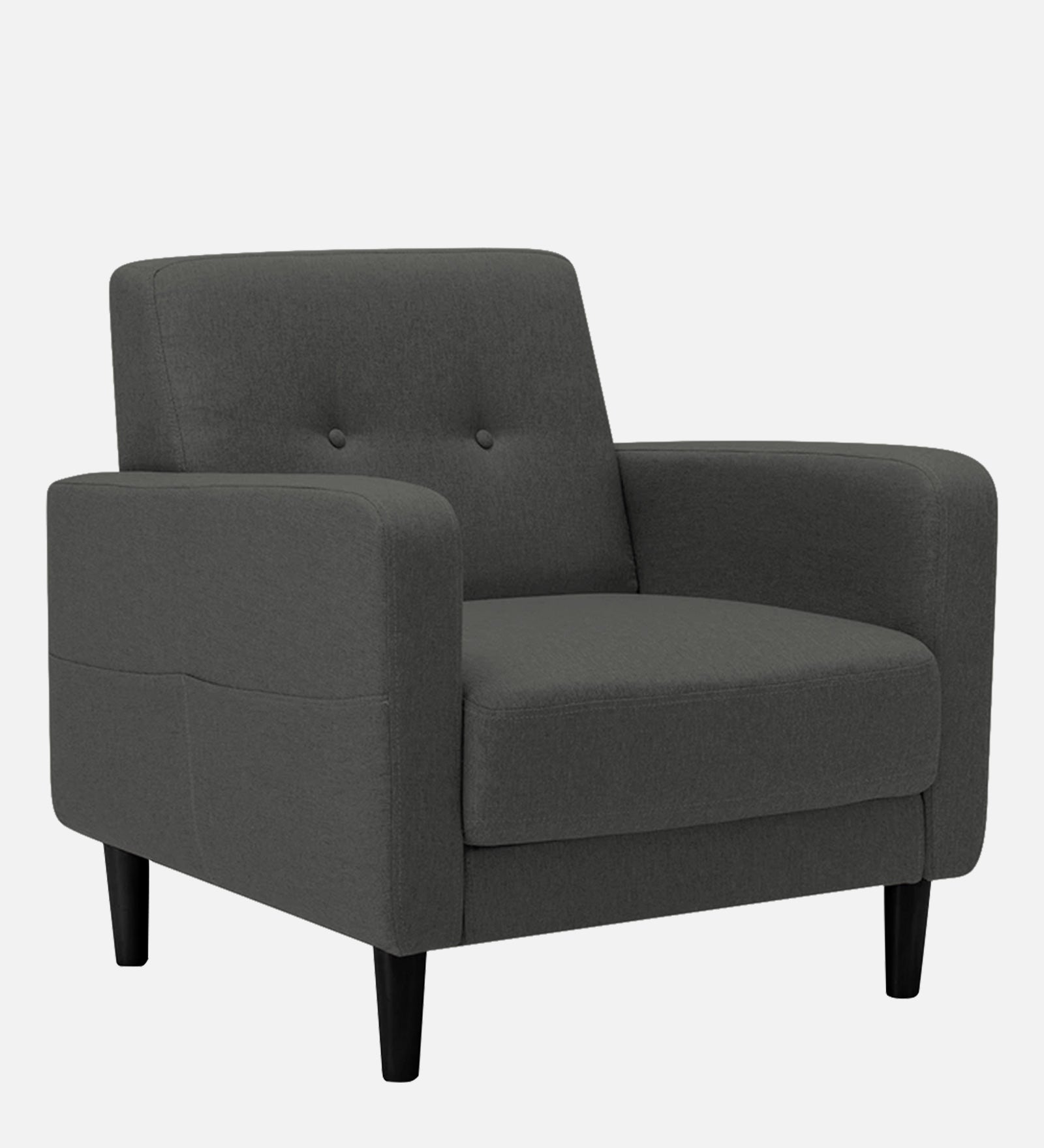 Marq Fabric 1 Seater Sofa In Charcoal Grey Colour - Febonic Living