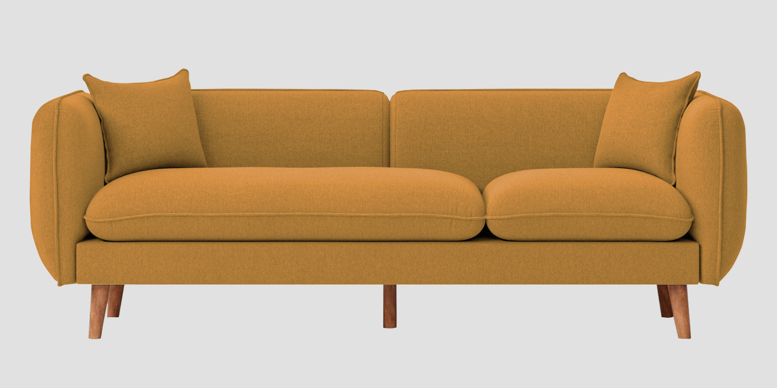 Reva Fabric 3 Seater Sofa In Corn Yellow Colour