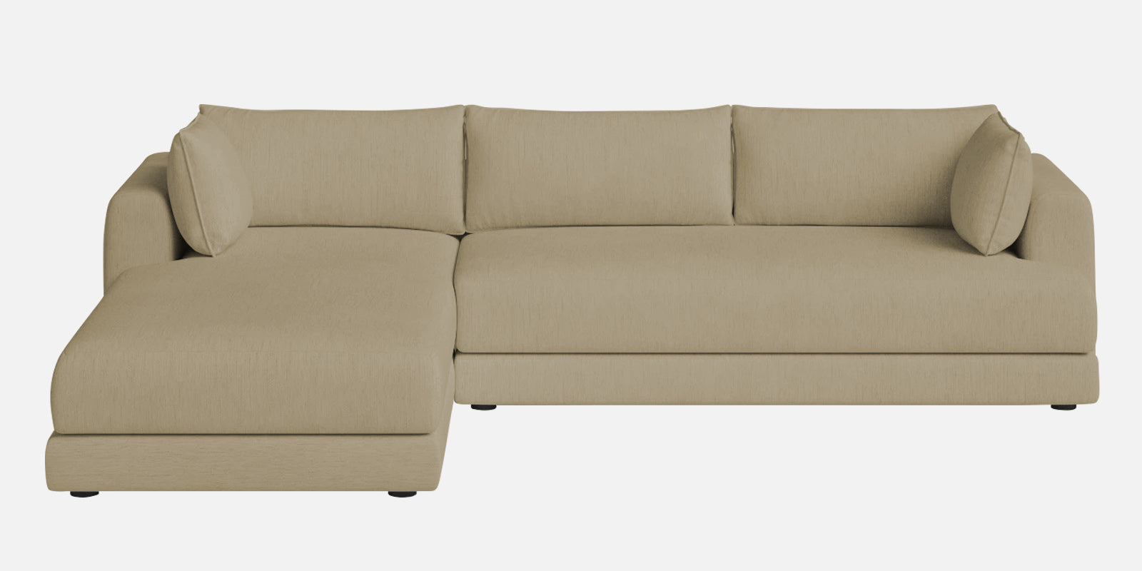 Ziggy Fabric RHS Sectional Sofa (3+Lounger) In Honey Beige Colour - Febonic Living