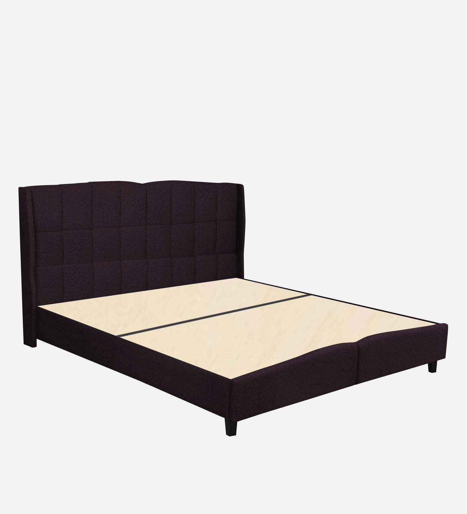 Jovi Velvet Upholstered King Size Bed In Dark Brown Colour - Febonic Living