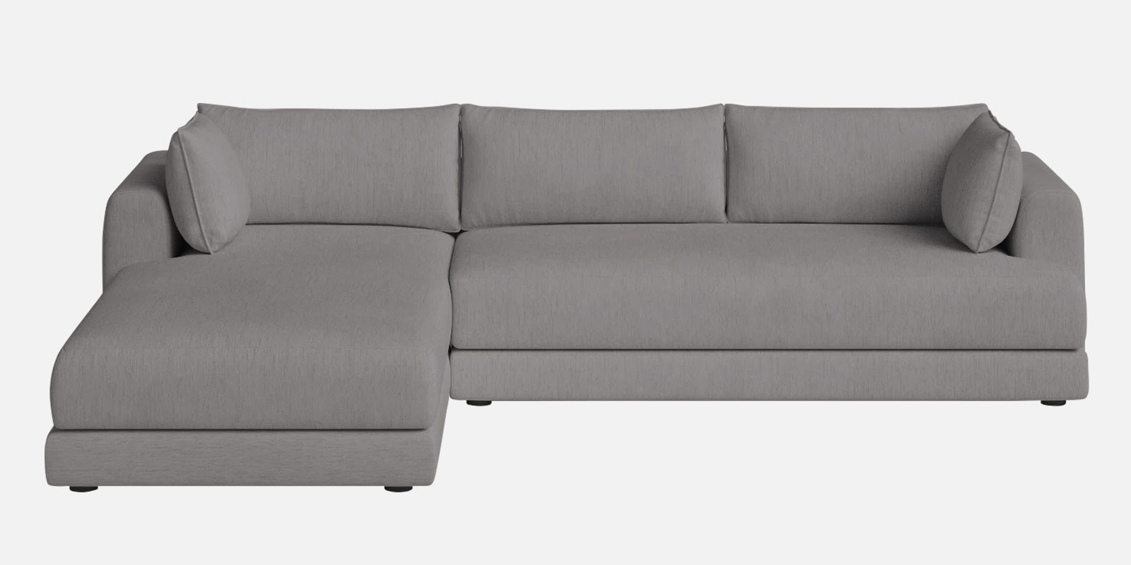 Ziggy Fabric RHS Sectional Sofa (3+Lounger) In Silver Grey Colour - Febonic Living