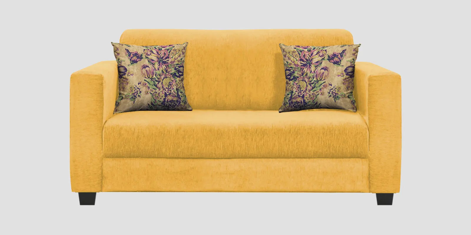 Lipu Fabric 2 Seater Sofa In Bold Yellow Colour Febonic Living