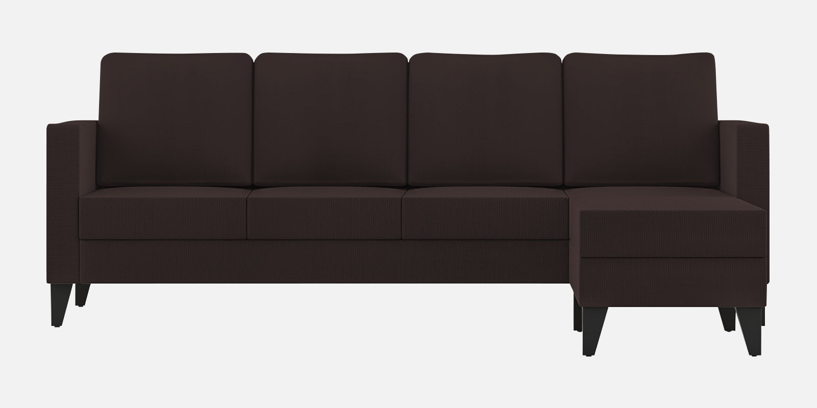 Nori Fabric LHS Sectional Sofa (3+Lounger) In Dark Brown Colour - Febonic Living