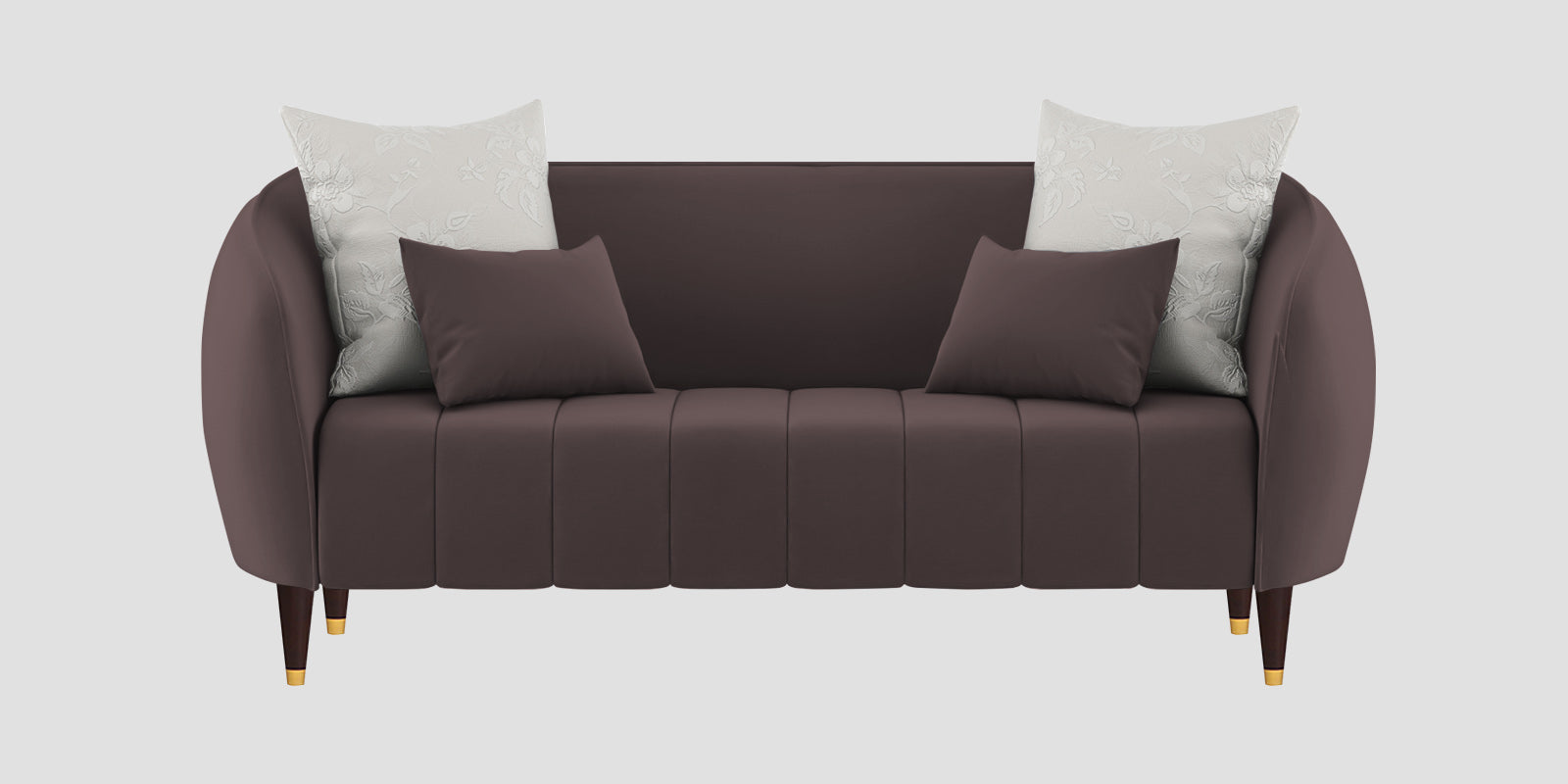 Hairo Velvet 2 Seater Sofa In Mocha Brown Colour - Febonic Living
