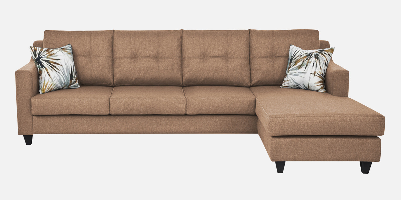 Welly Fabric LHS Sectional Sofa (3+Lounger) In Cosmic Beige Colour - Febonic Living